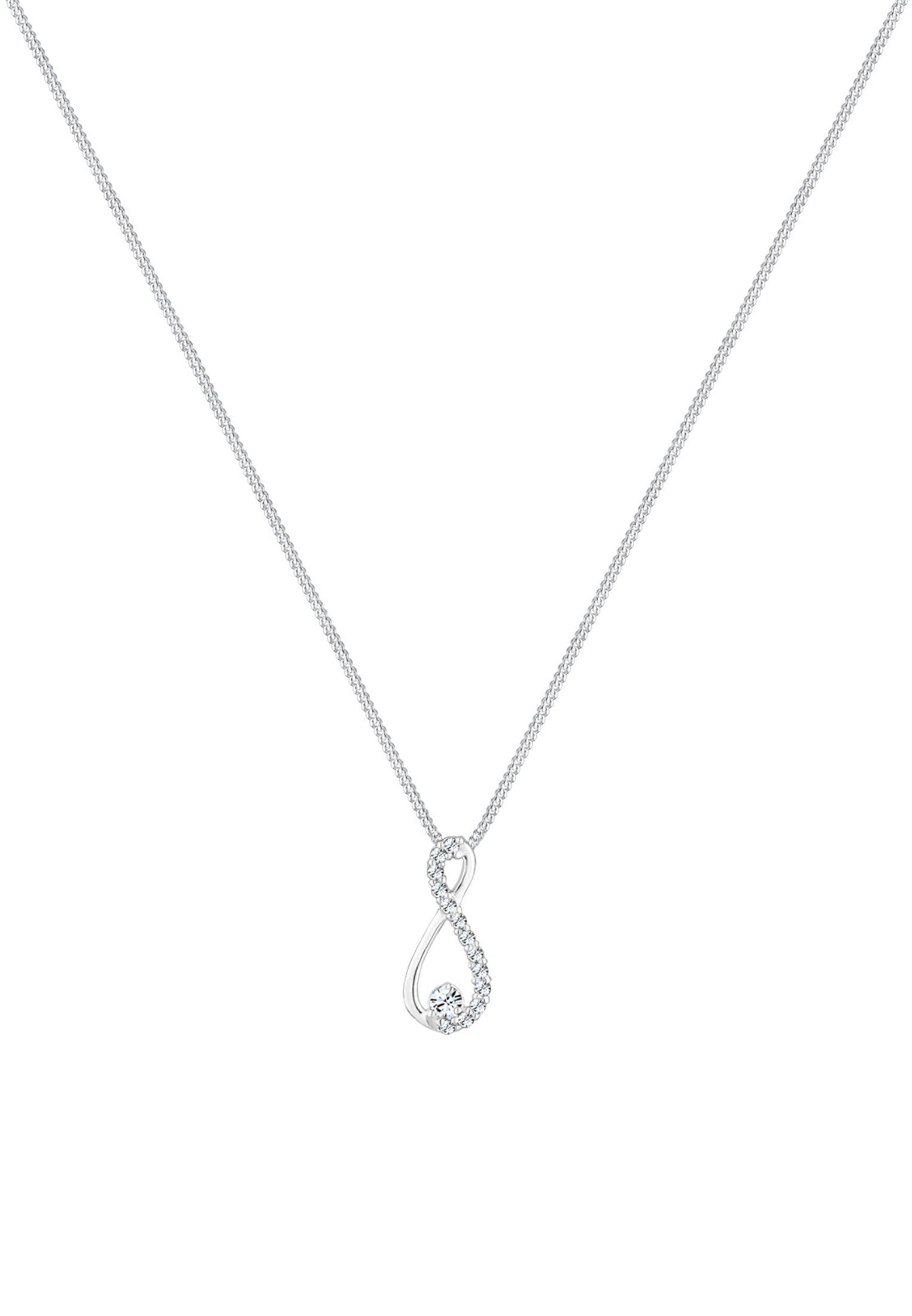 Elli mit Kristall Anhänger Unendlichkeit Infinity Kette Infinity Silber,