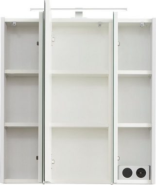 Saphir Badmöbel-Set Quickset 5-teilig, Waschbeckenunterschrank mit LED-Spiegelschrank, (5-St), Unterschrank, Hängeschrank, Midischrank, inkl. Türdämpfer, 9 Türen
