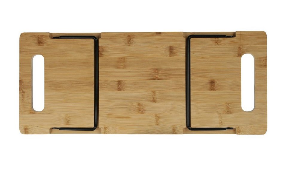Spetebo Servierplatte Bambus Serviertablett 48 cm - mit klappbaren Füßen,  Bambusholz