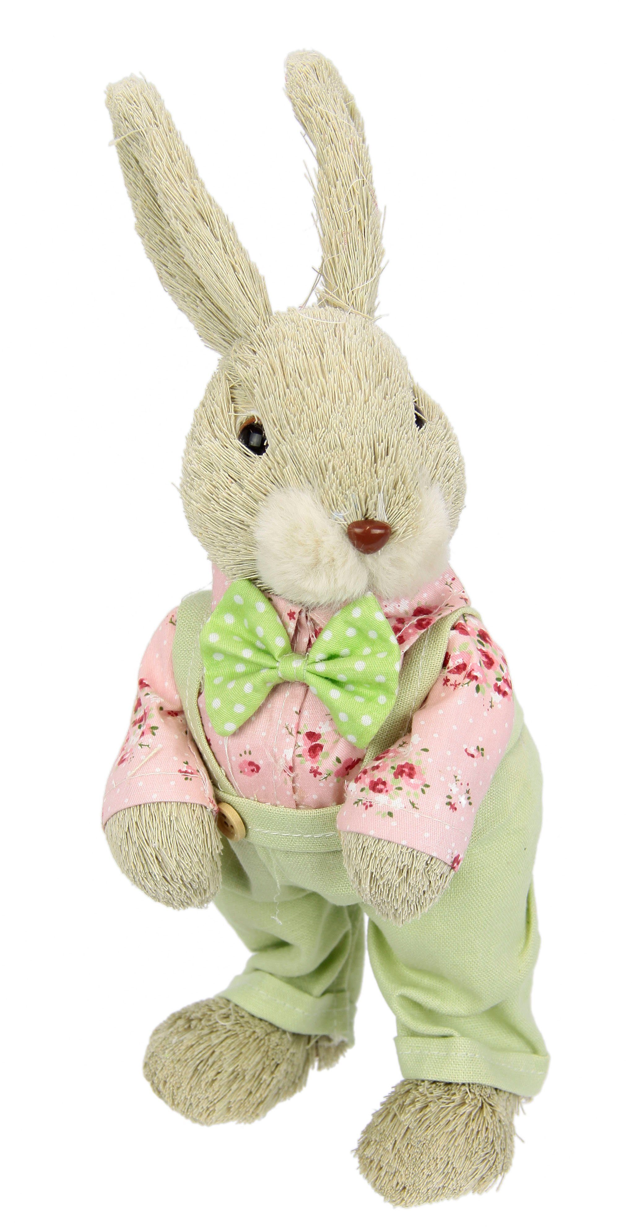 Osterhase Hasenjunge mit Latzhose, Frühjahrsdeko