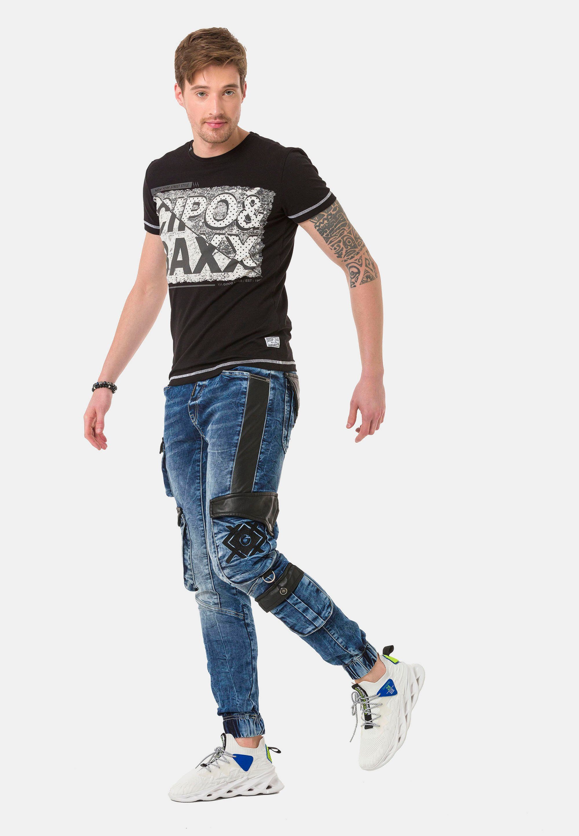 Cipo Designer-Look im & Baxx blau Straight-Jeans