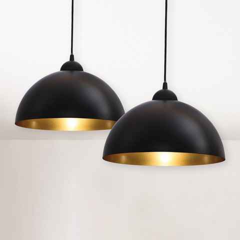 B.K.Licht Pendelleuchte Auriga, ohne Leuchtmittel, LED Design Hängelampe schwarz-gold Hänge-Leuchte Küche Deckenlampe E27