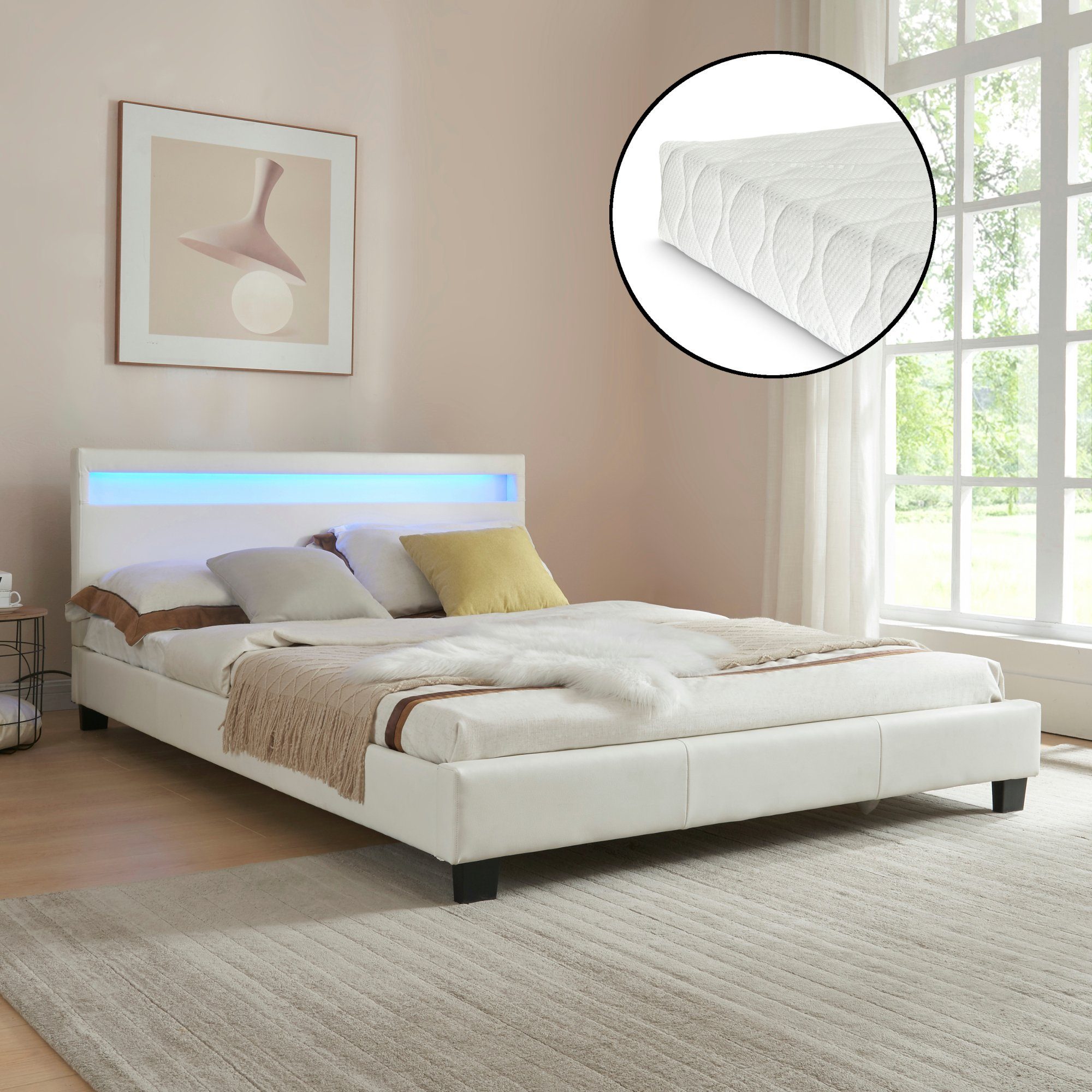 Corium Polsterbett (Bett und Matratze), LED-Bett günstig online kaufen