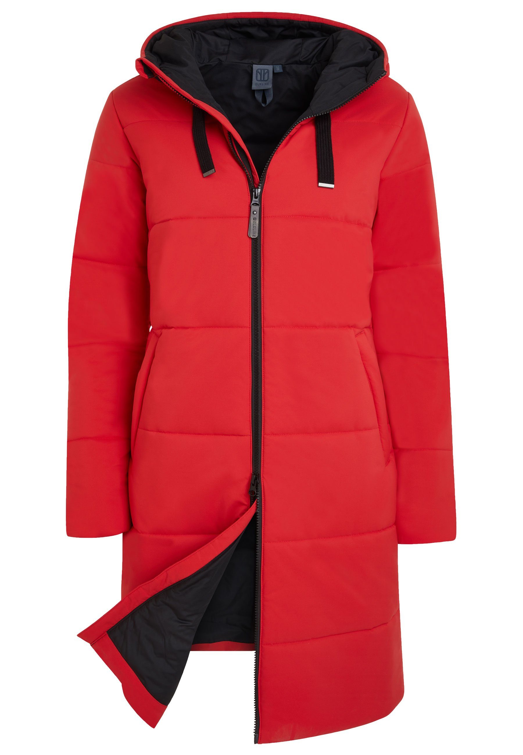 Elkline Winterjacke Comfort leichter langer Mantel, 2-Wege-Reißverschluss