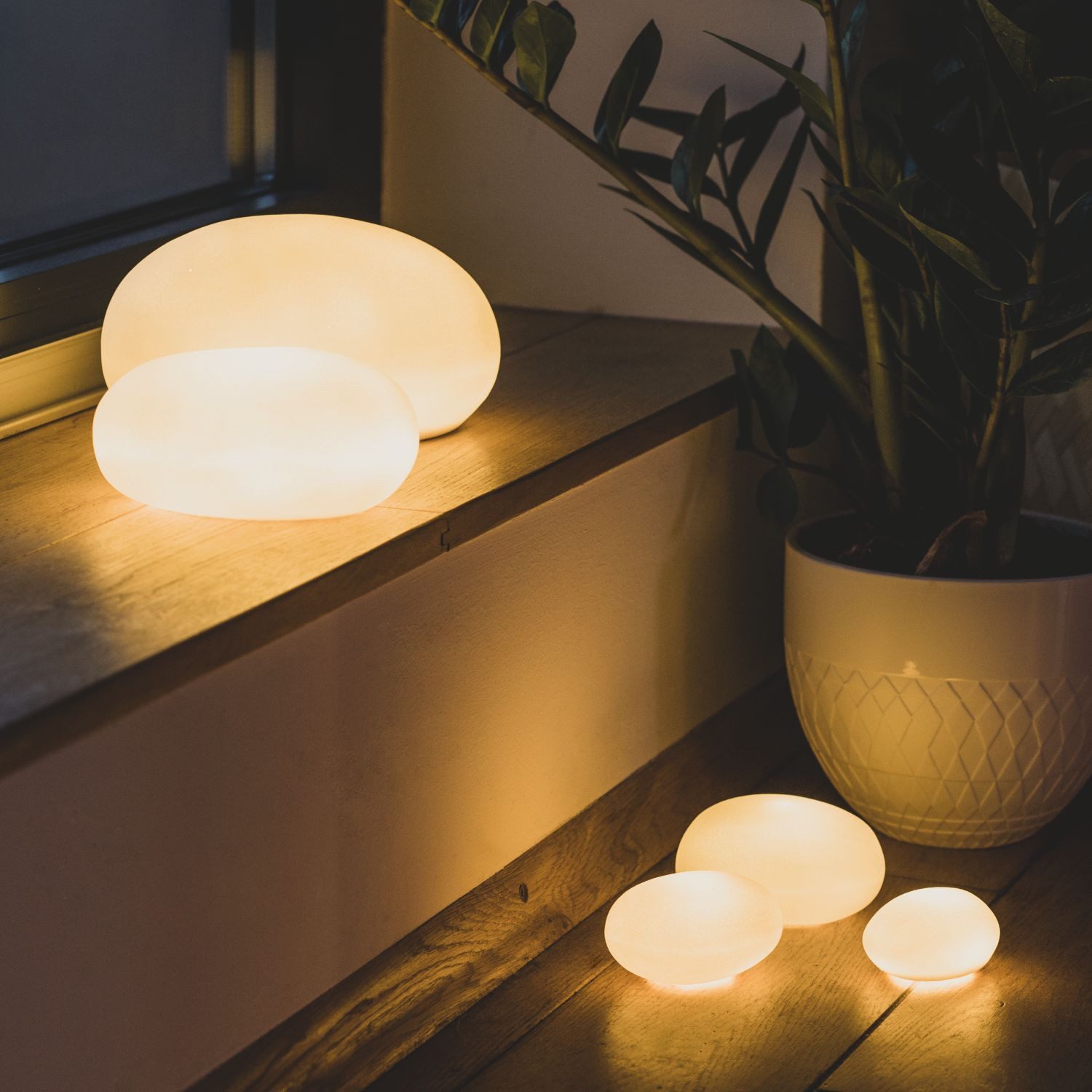 Räder Design LED Tischleuchte LED-Lichtkieselsteine 3er Set
