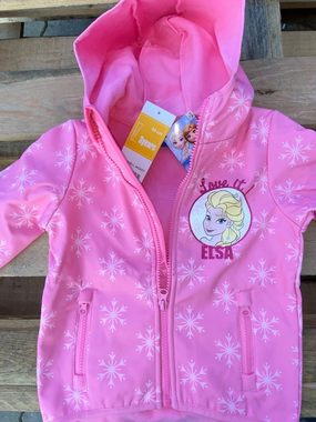 Disney Frozen Softshelljacke Eiskönigin FROZEN völlig unverfroren Mädchen Jacke Mädchen Softshelljacke 3 4 5 6 7 8 10 Jahre rosa 98 104 110 116 128 140 cm