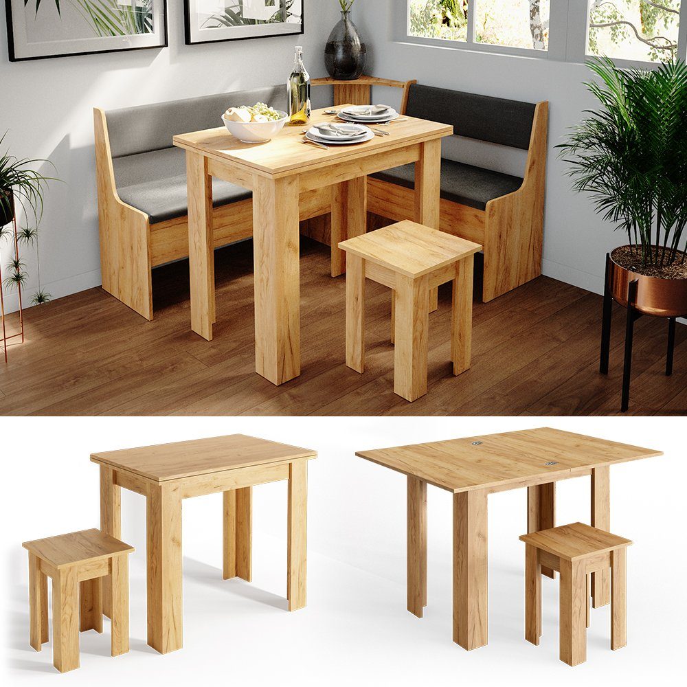 Vicco Sitzgruppe Roman, Goldkraft Eiche, 60 x 90 cm, (2-tlg)