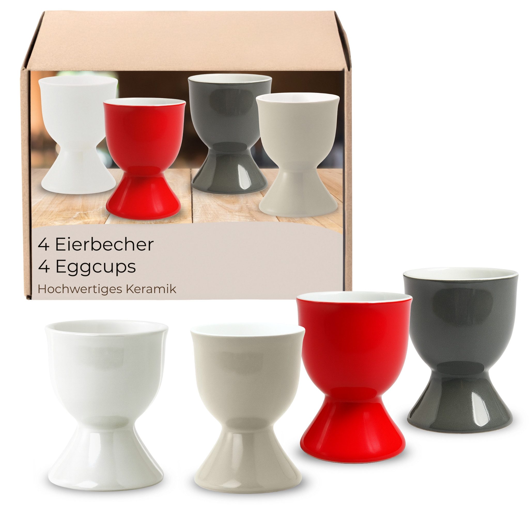 matches21 HOME & HOBBY Eierbecher, (4-tlg), Spülmaschinenfeste Eierhalter für Frühstückstisch