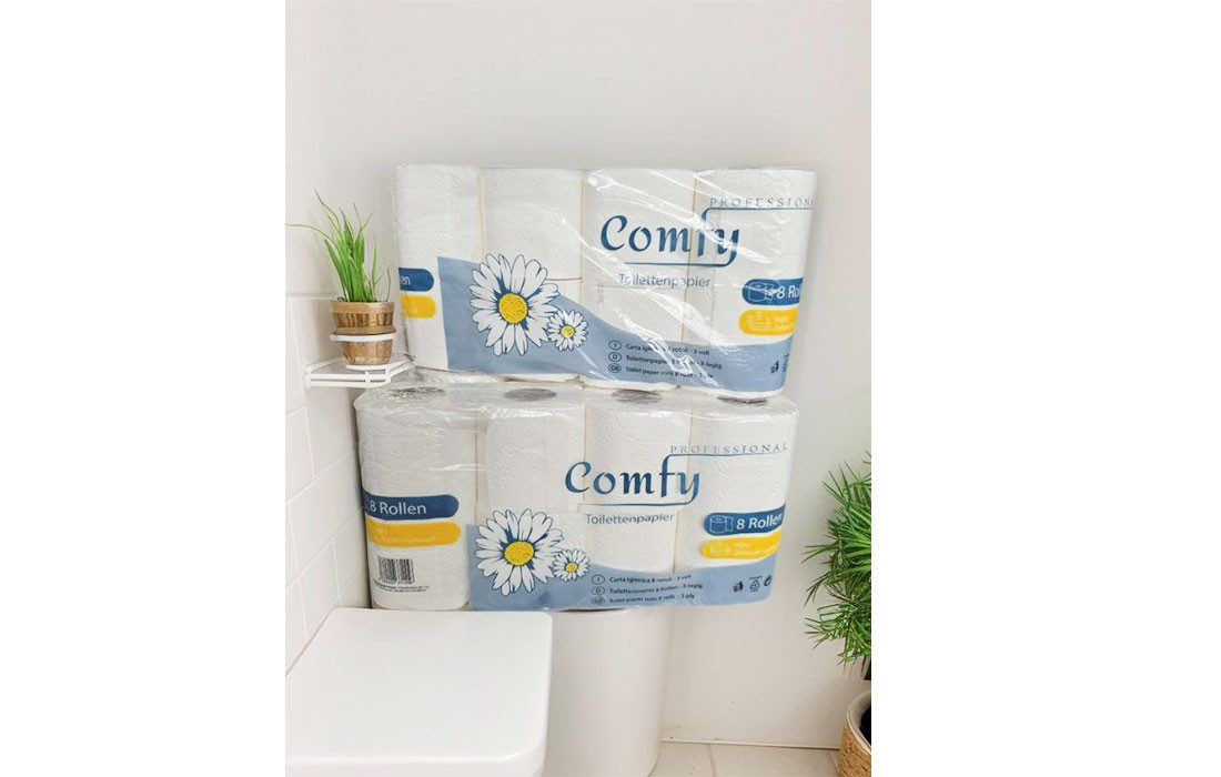 Lauroo Toilettenpapier Toilettenpapier Großpackung 3-lagig – 64 Rollen, 100% Zellstoff Weiß (64-St), 150 Blatt pro Rolle