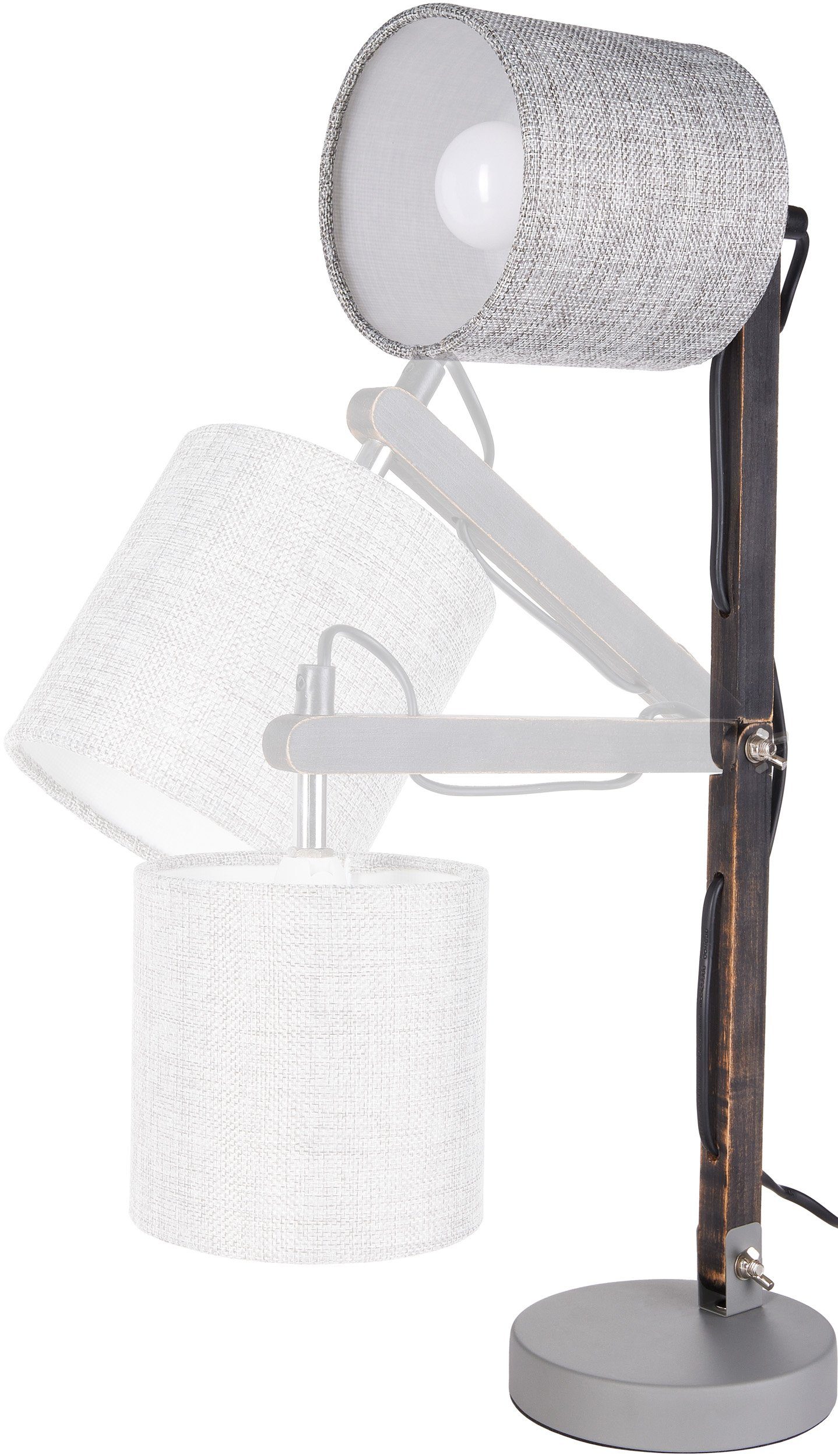 BRUBAKER Schreibtischlampe 2er Set verstellbare Leselampen, ohne Leuchtmittel, Tischleuchte bis 52 cm Höhe, Tischlampe Nachttischlampe