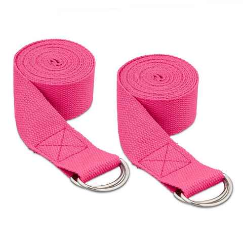 relaxdays Yogagurt 2er Set Yogagurte, Pink