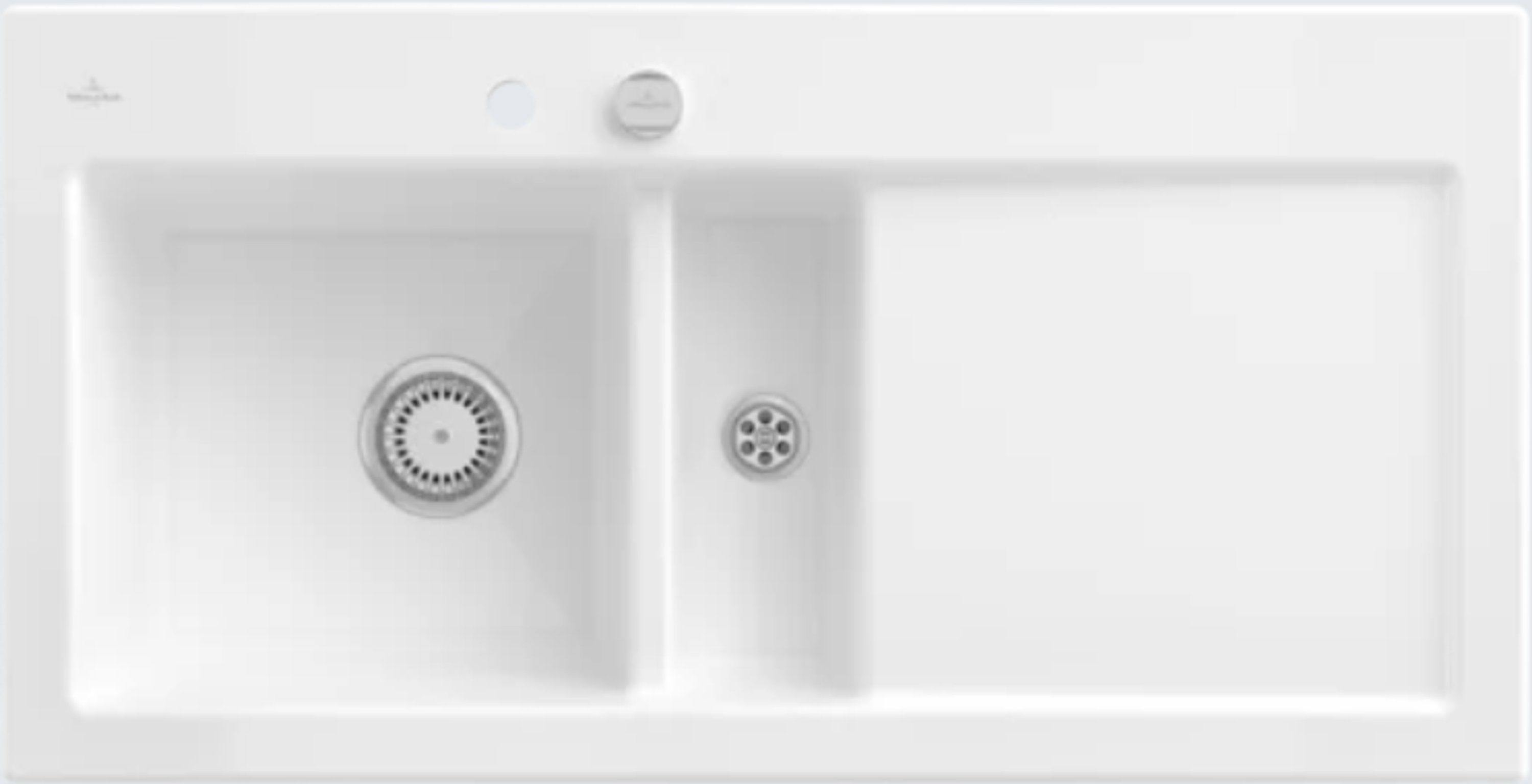 Villeroy & Boch Küchenspüle 6770 02 R1, Rechteckig, 100/22 cm, Geschmacksmuster geschützt, Becken links und rechts möglich