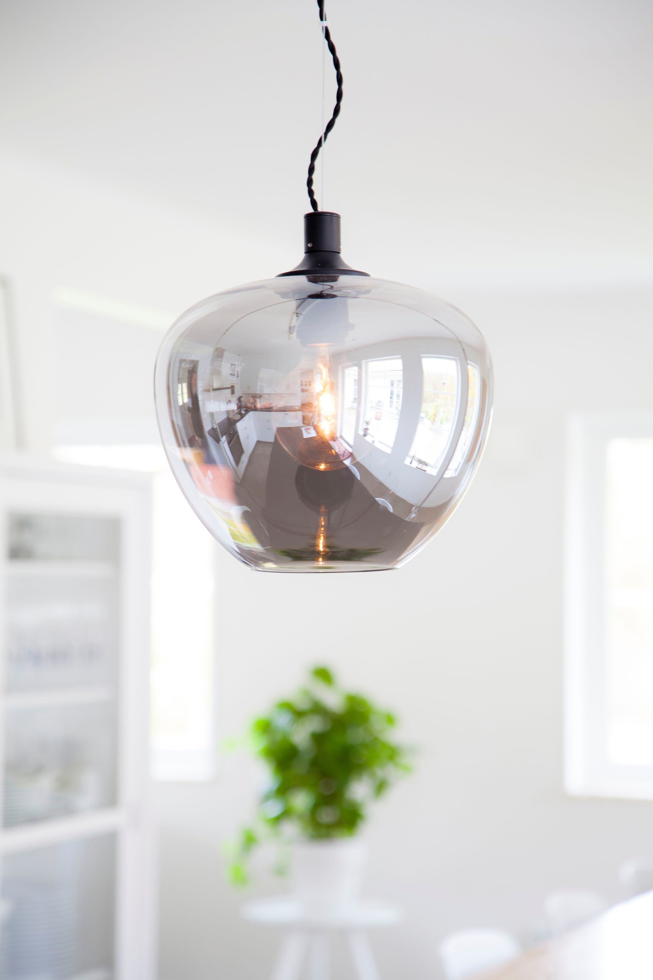 By Rydens Pendelleuchte Bellissimo, ohne Leuchtmittel, Pendelleuchte mit großem Glasschirm, Ø 28 cm