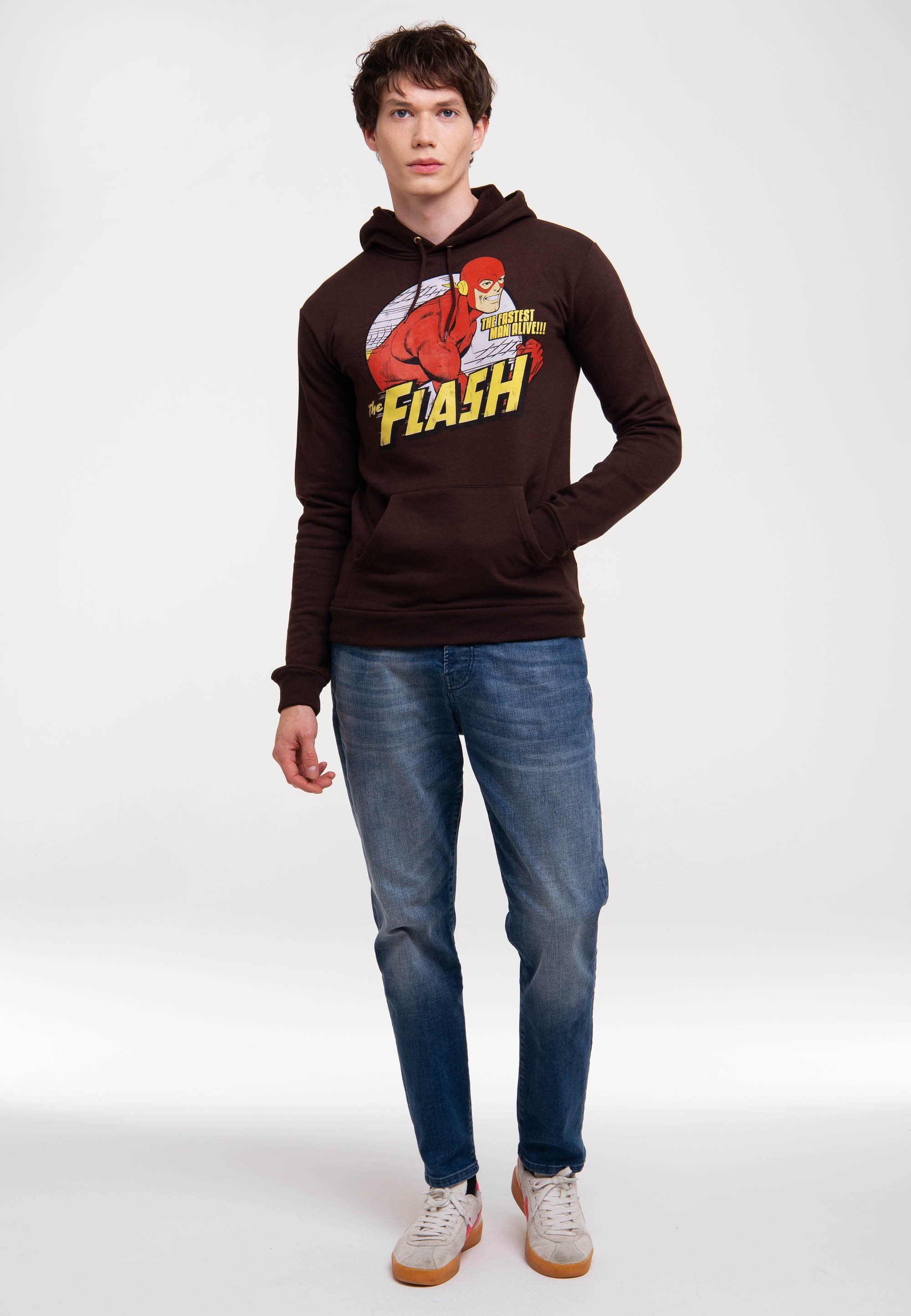 lizenziertem Comics Man Kapuzensweatshirt Flash, DC Fastest - Print Alive LOGOSHIRT mit