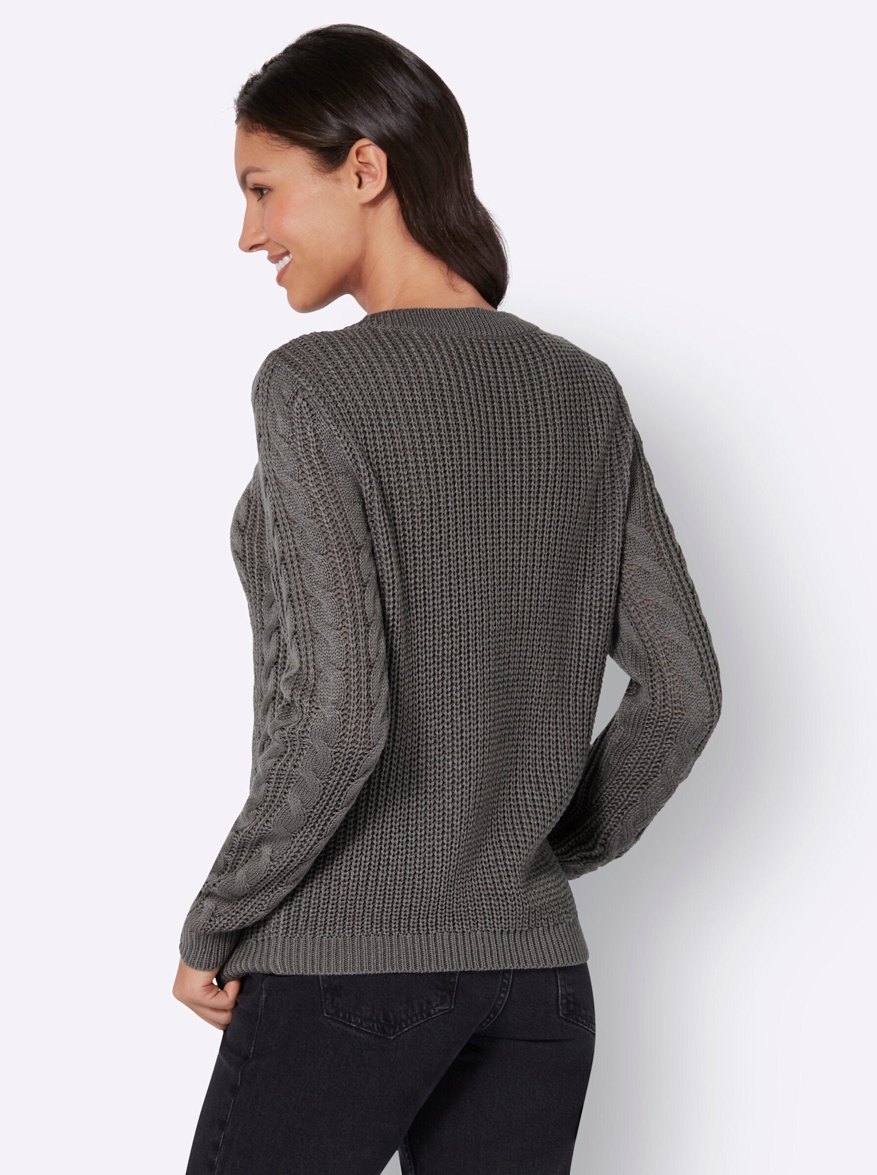 Sieh an! Strickpullover grau