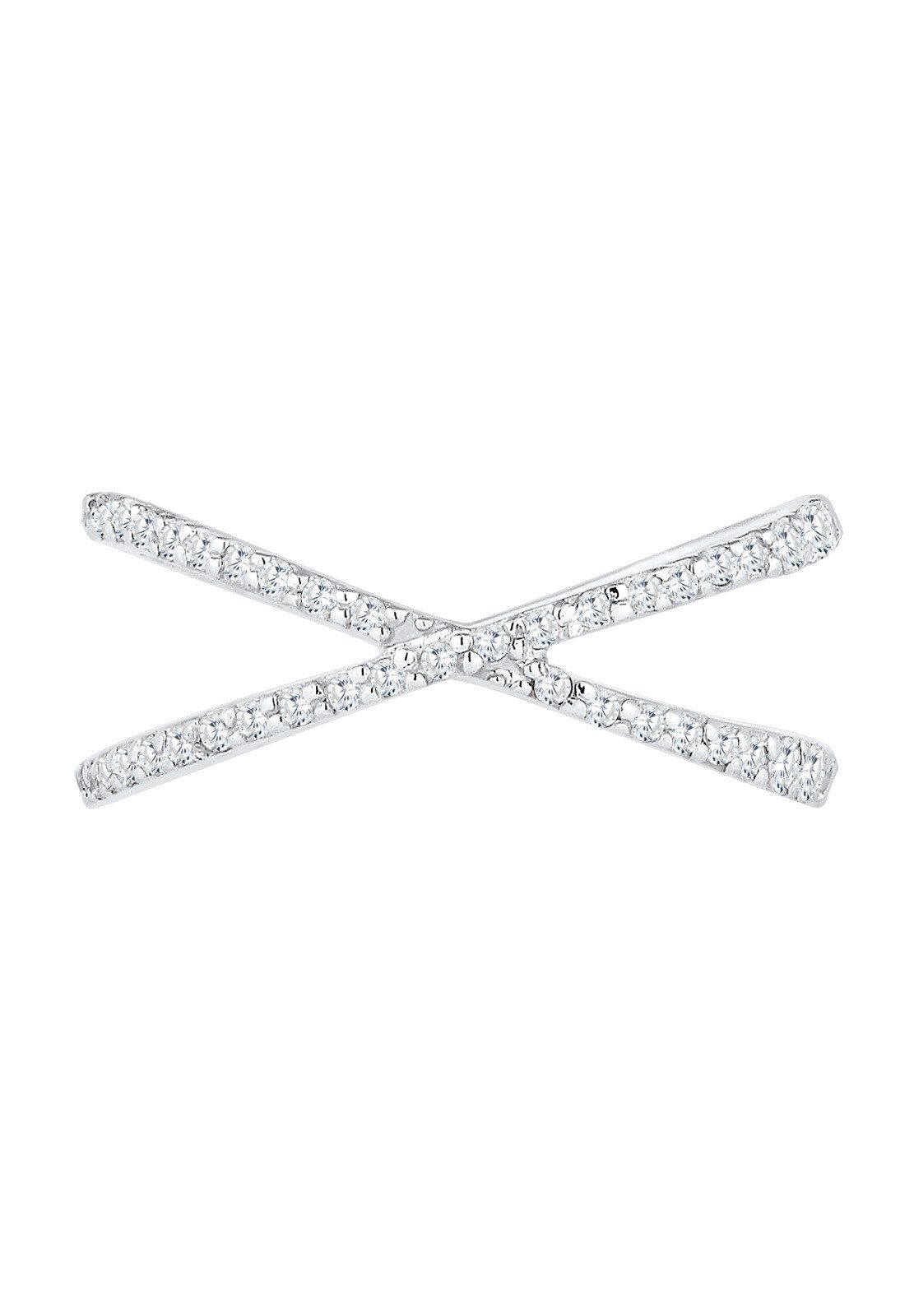 Elli Fingerring Silberring Kreuz mit Zirkonia günstig online kaufen