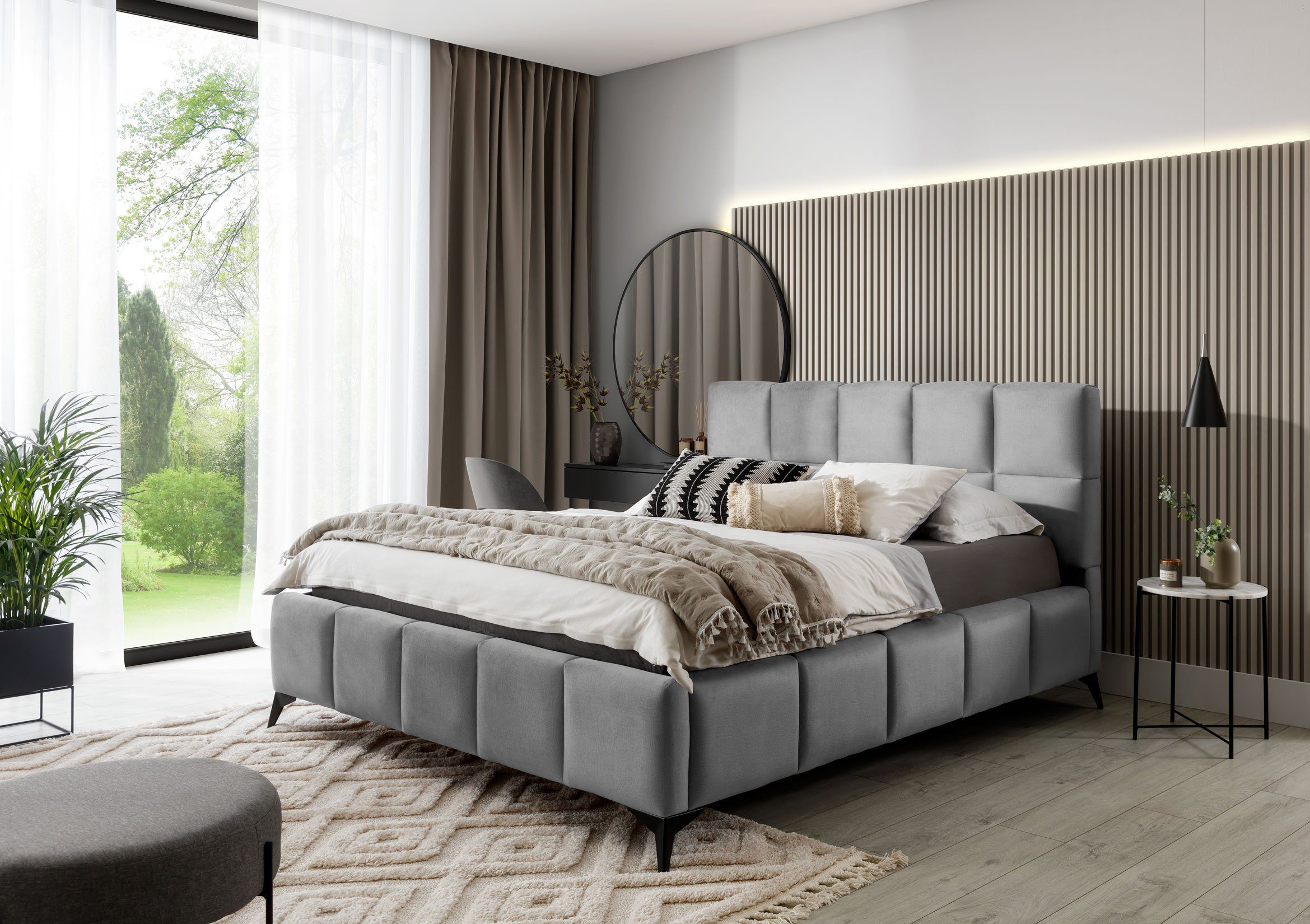 yourhouse24 Polsterbett Mist Bett Doppelbett Bettgestell mit Lattenrost