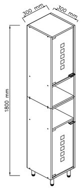 VCM Hochschrank Holz Badmöbel Hochschrank Schrank Darola Glastür (1-St)