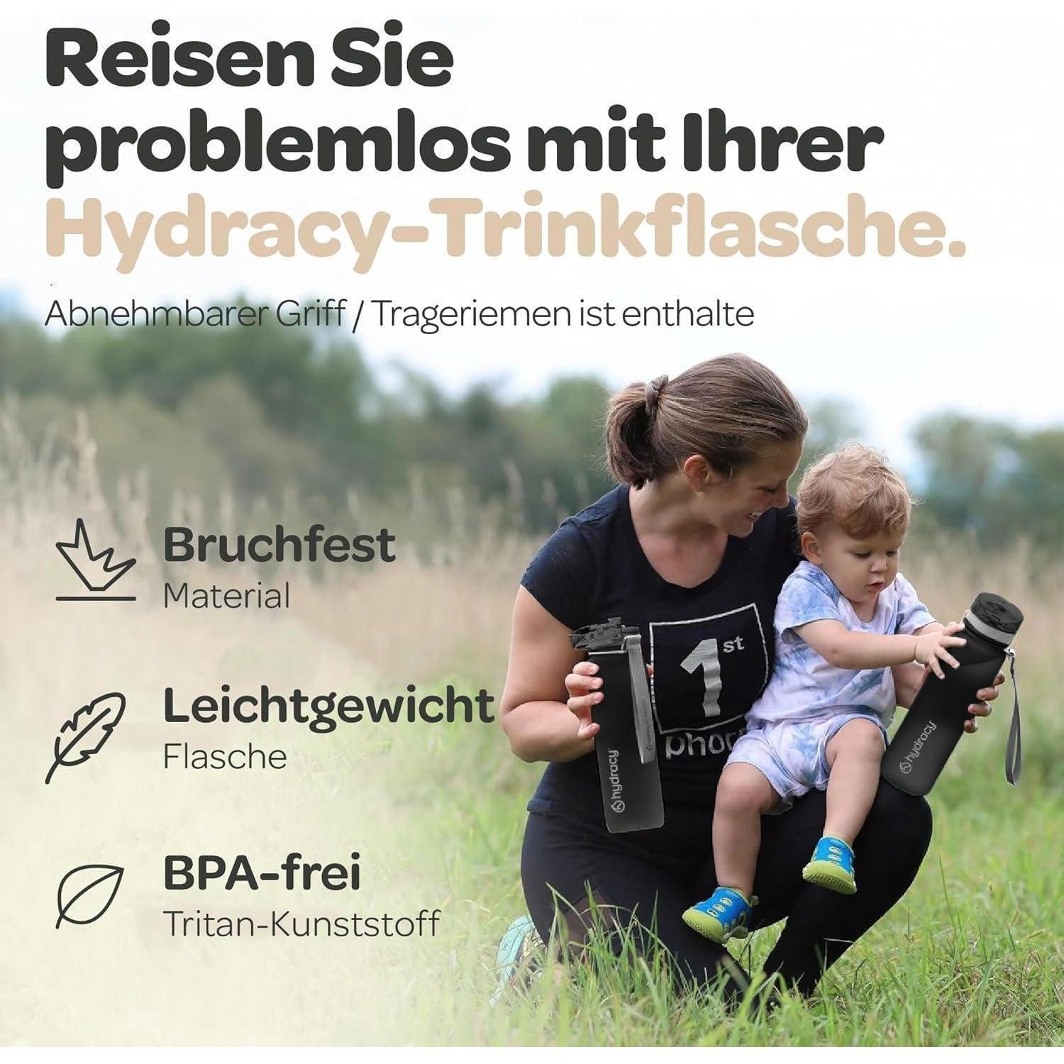 LuxusKollektion Trinkflasche Trinkflasche Fruchteinsatz BPAfrei 500mL - Schnelltrink Space Greu