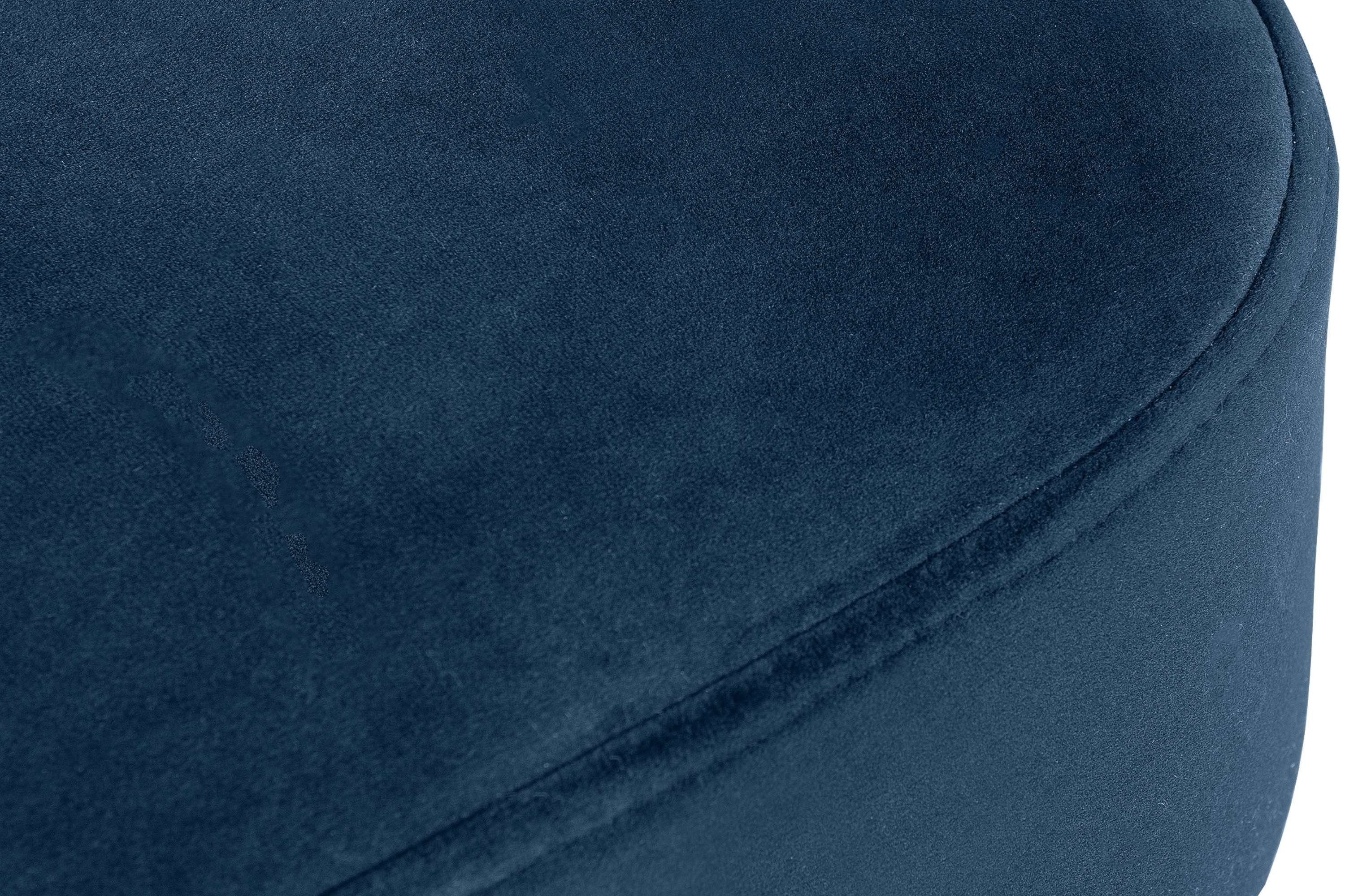 Konsimo Cocktailsessel DUCO Sessel, Ziernaht Buche der an Rückenlehne, auf dunkelblau dunkelblau/buche aus | Beinen hohen