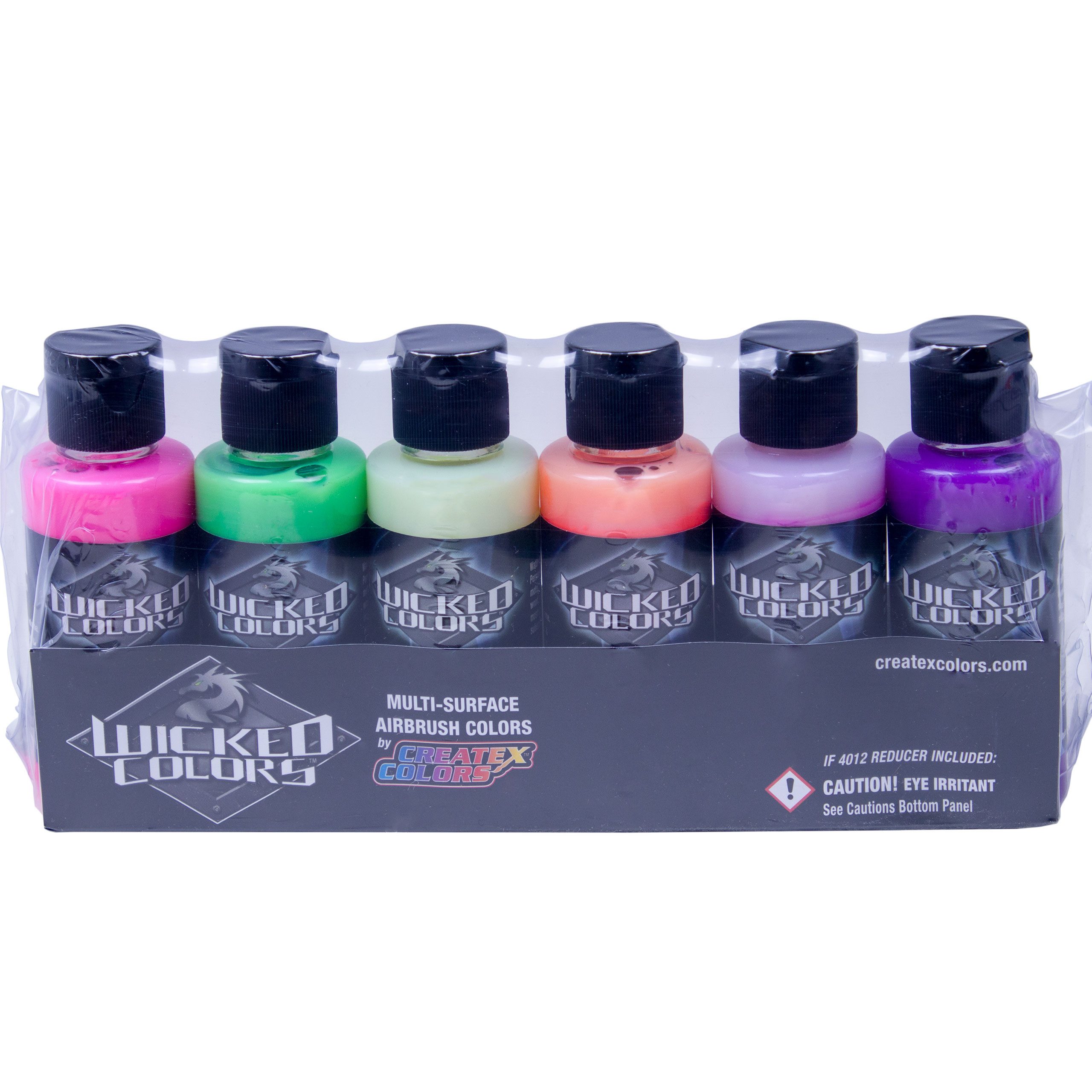 Createx Colors Acrylfarbe Wicked Set 6 x 60ml fluoreszierend 116103 Airbrushfarbe