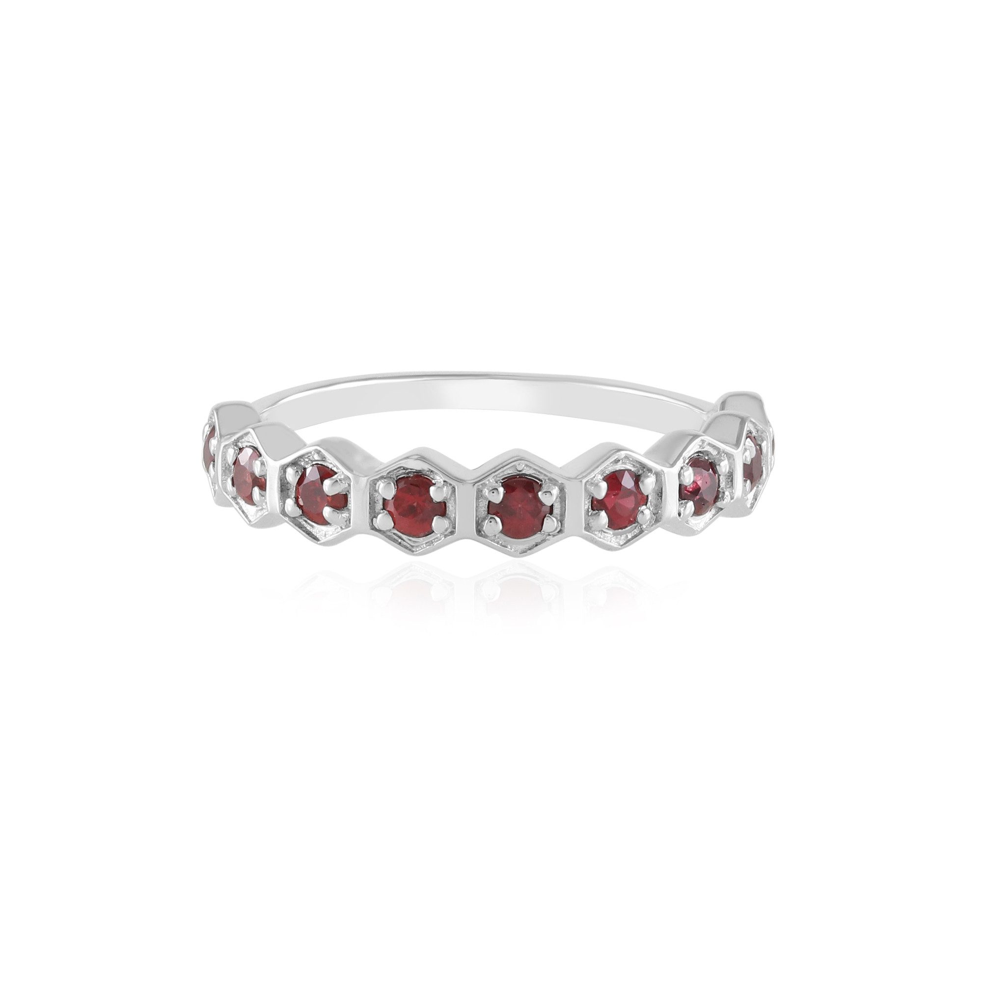 Cavill Silberring Silberring mit tansanischem Rubin, 0,505 ct (1-tlg)