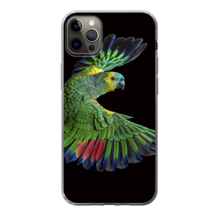 MuchoWow Handyhülle Nahaufnahme bunter Papagei Handyhülle Apple iPhone 12 Pro Max Smartphone-Bumper Print Handy