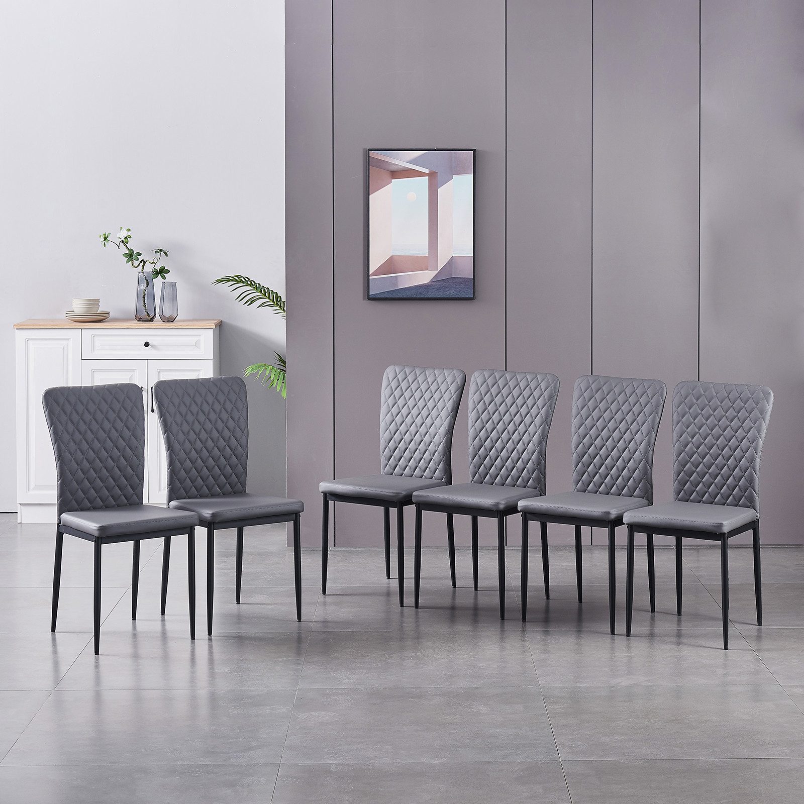JYMTOM Esszimmerstuhl Samt/Kunstleder, hoher Lehne, Metallgestell, günstig online kaufen