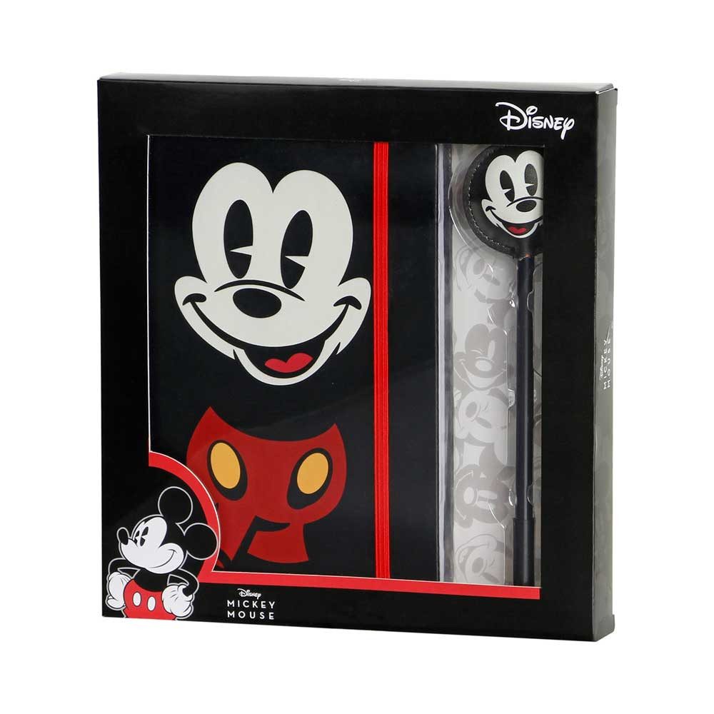 Karactermania Notizbuch Disney Micky Maus Geschenkbox Tagebuch Schule Kulli, Notizbuch + Kugelschreiber
