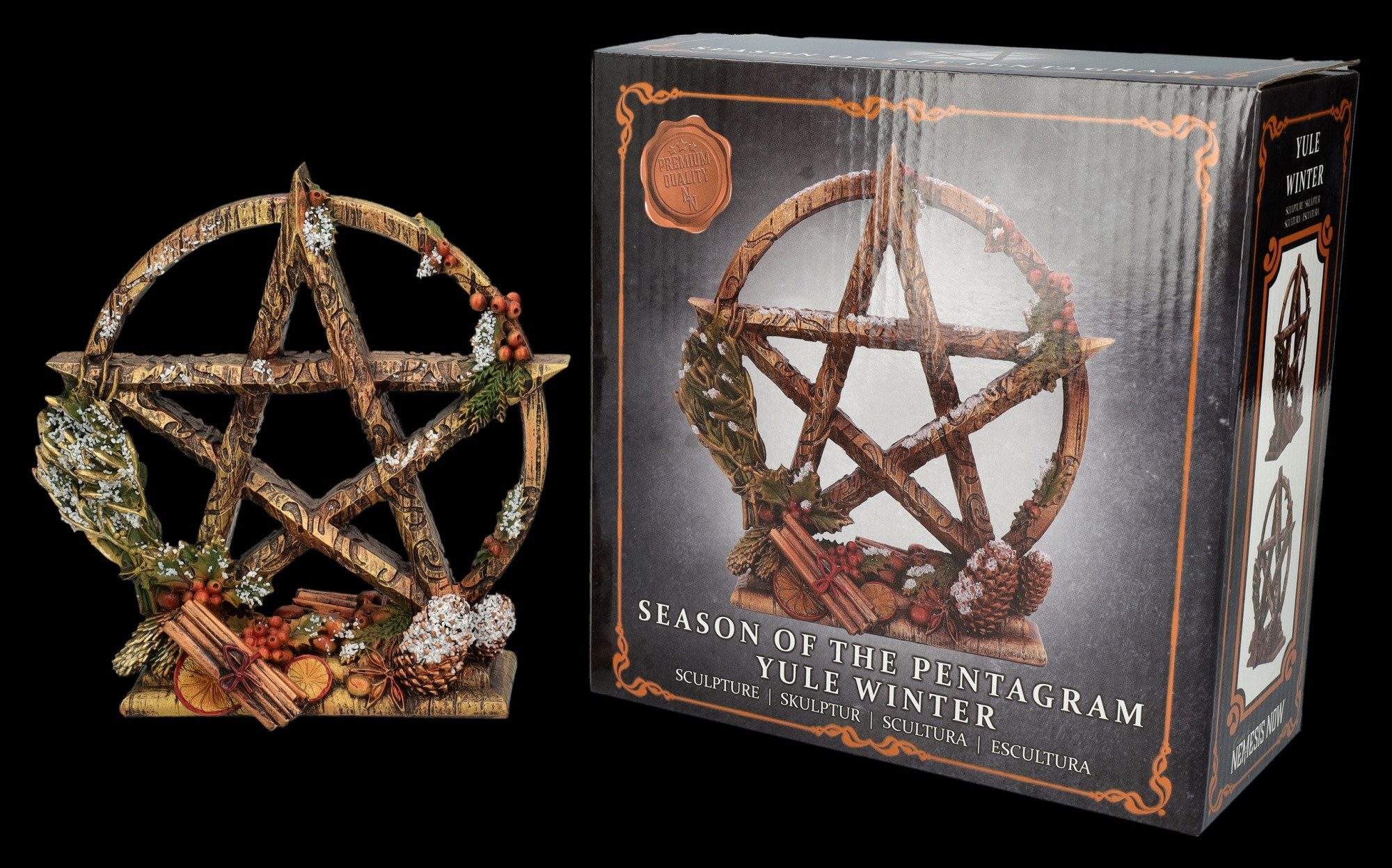 Figuren Shop GmbH Dekofigur Dekofigur Jahreszeiten Pentagramm - Yule Winter - Nemesis Now Deko
