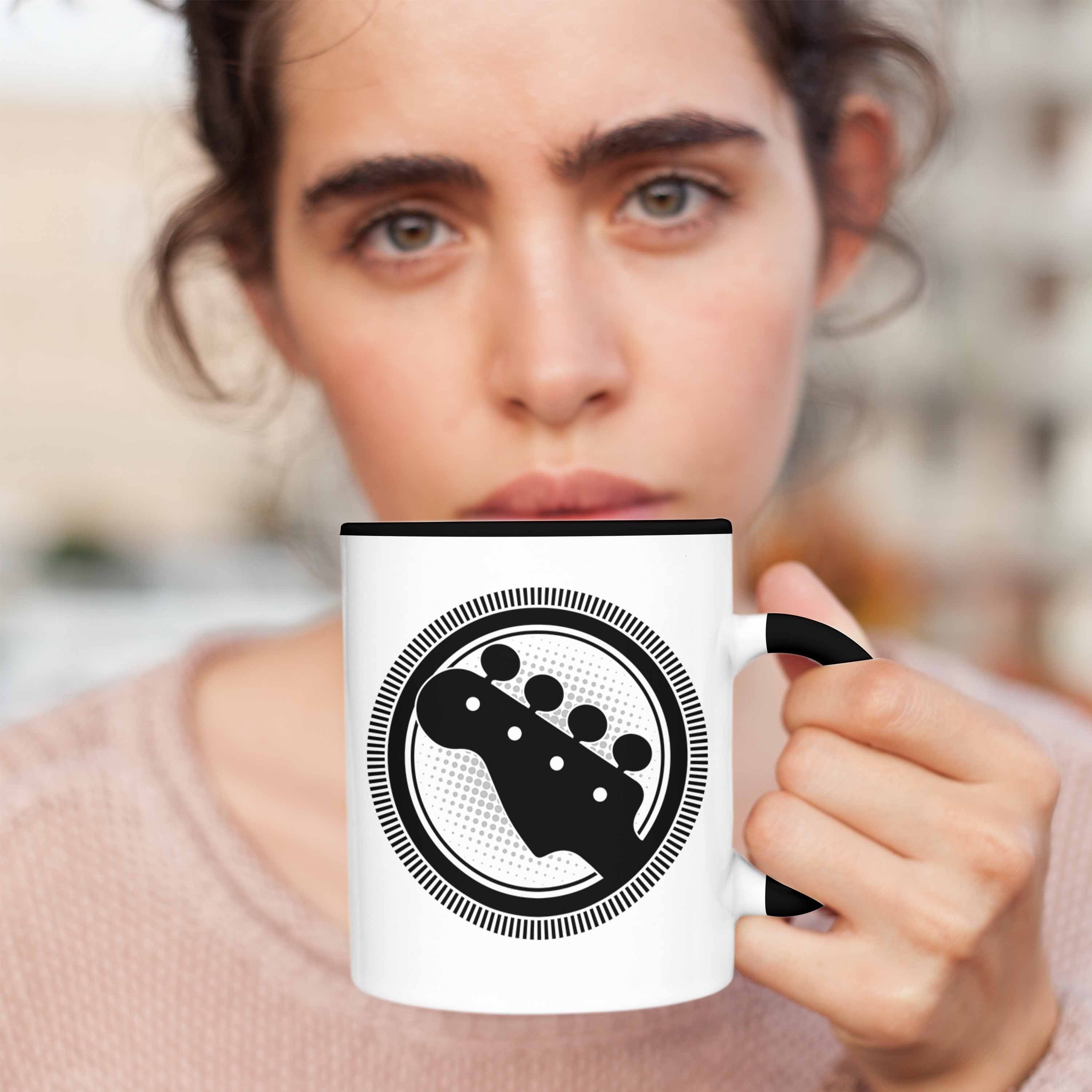 Spruch Geschenk Tasse Tasse Gitarre Kaffee-Bech Geschenkidee Schwarz Trendation Gitarrenspieler