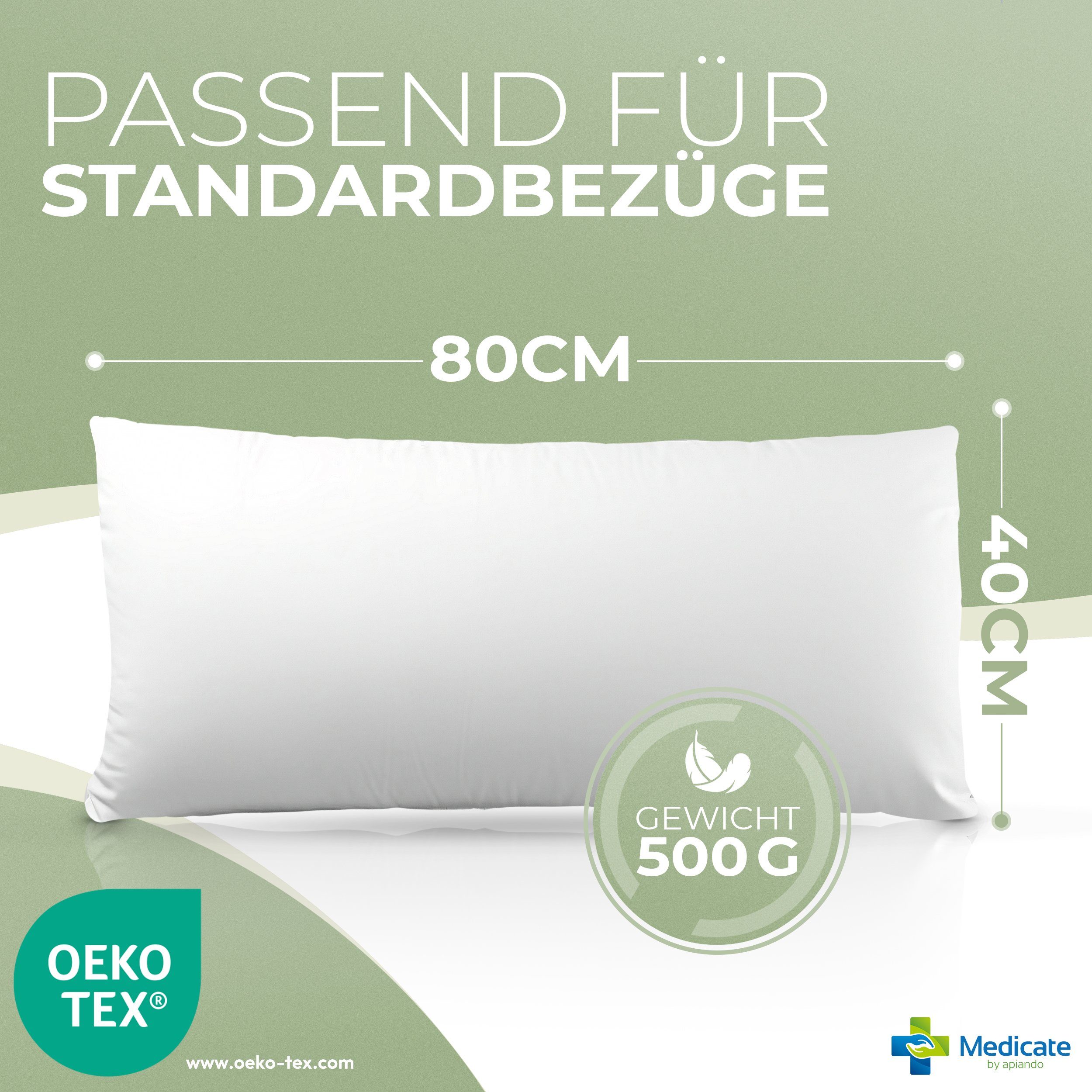 Medicate Zirbenkissen Medicate Zirbenholz Kopfkissen 40x80 cm, 1-tlg., Mit günstig online kaufen
