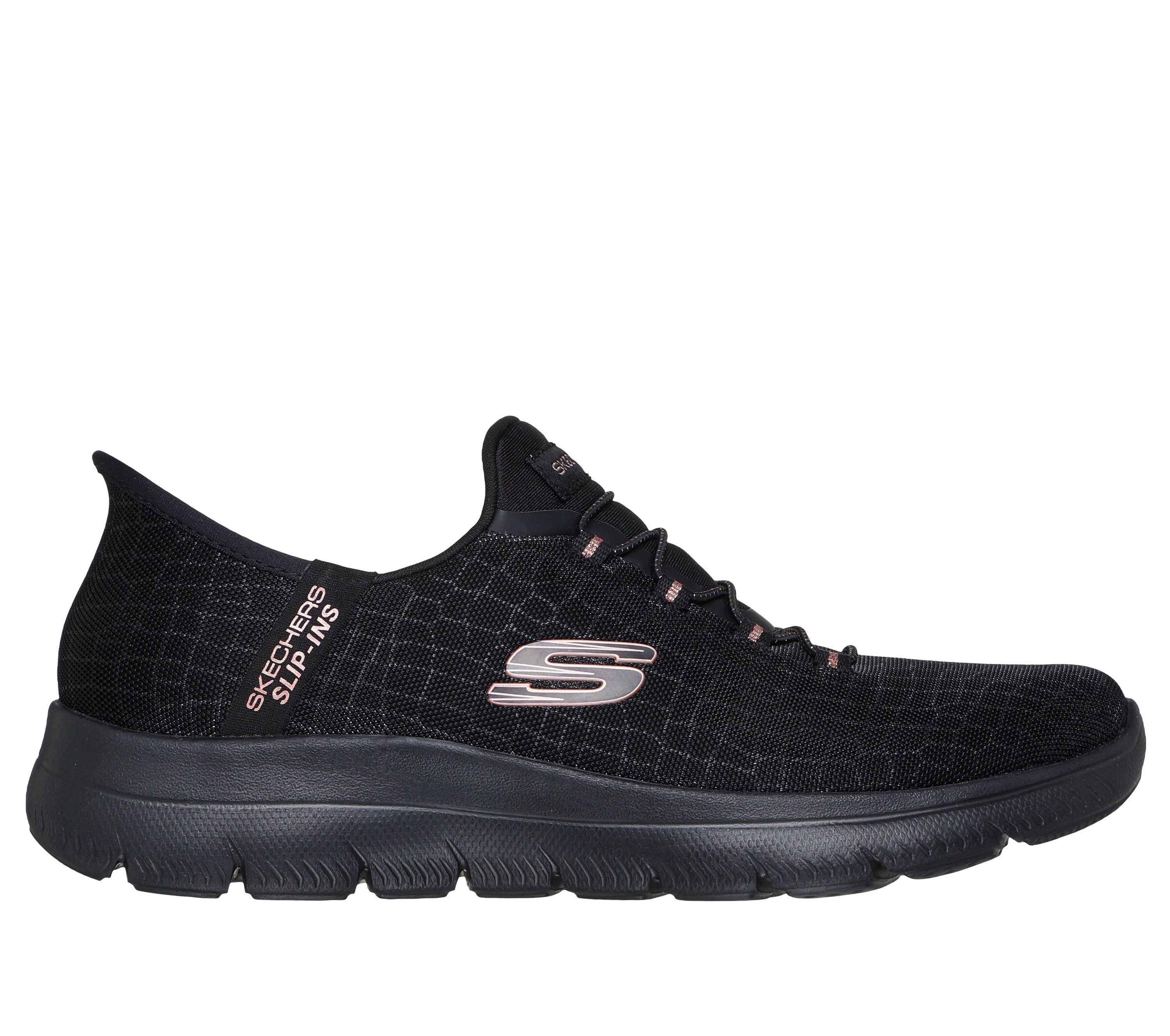 Skechers SUMMITS-CLASSY NIGHT Slip-On Sneaker Slipper, Freizeitschuh mit komfortabler Heel Pillow Funktion