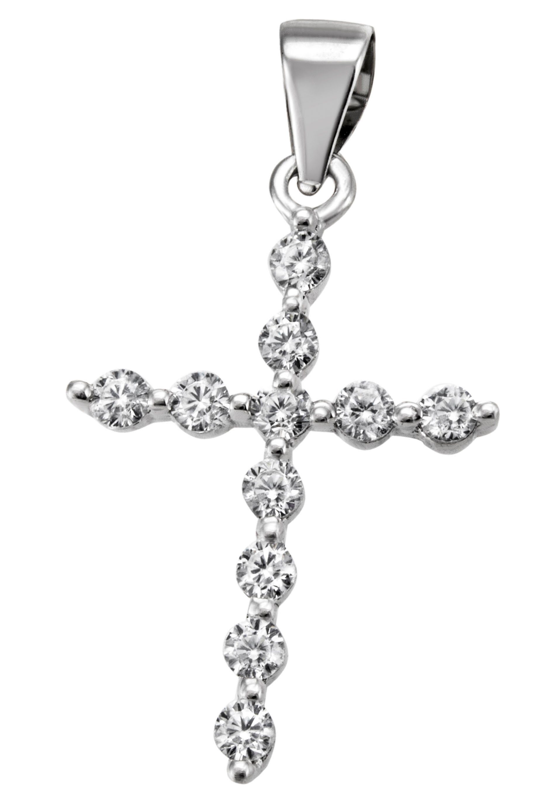 Firetti Kettenanhänger Schmuck Geschenk Silber 925 Halsschmuck Anhänger Kreuz, mit Zirkonia (synth)
