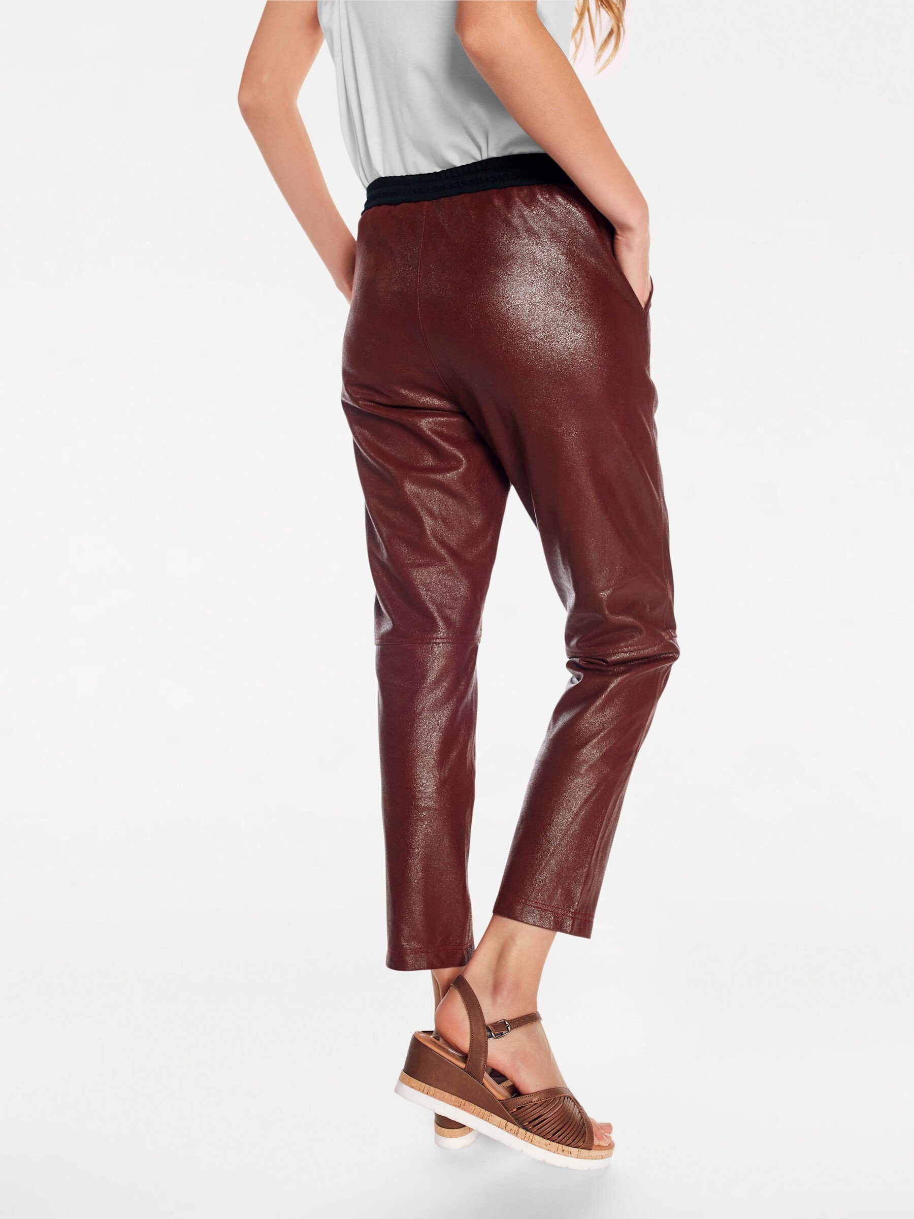 heine Jerseyhose Leder-Jogpants Innenbeinlänge ca. 68 günstig online kaufen