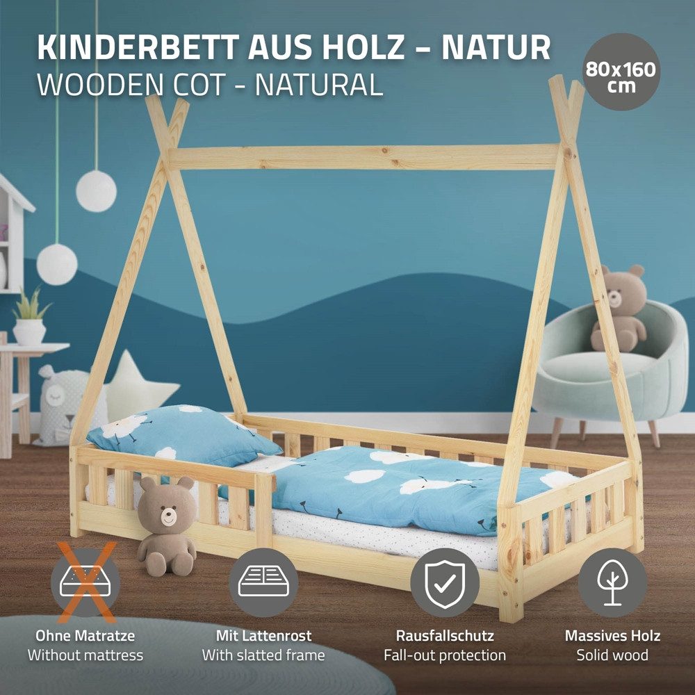 ML-DESIGN Spielbett Hausbett Tipi Zeltbett inkl. günstig online kaufen