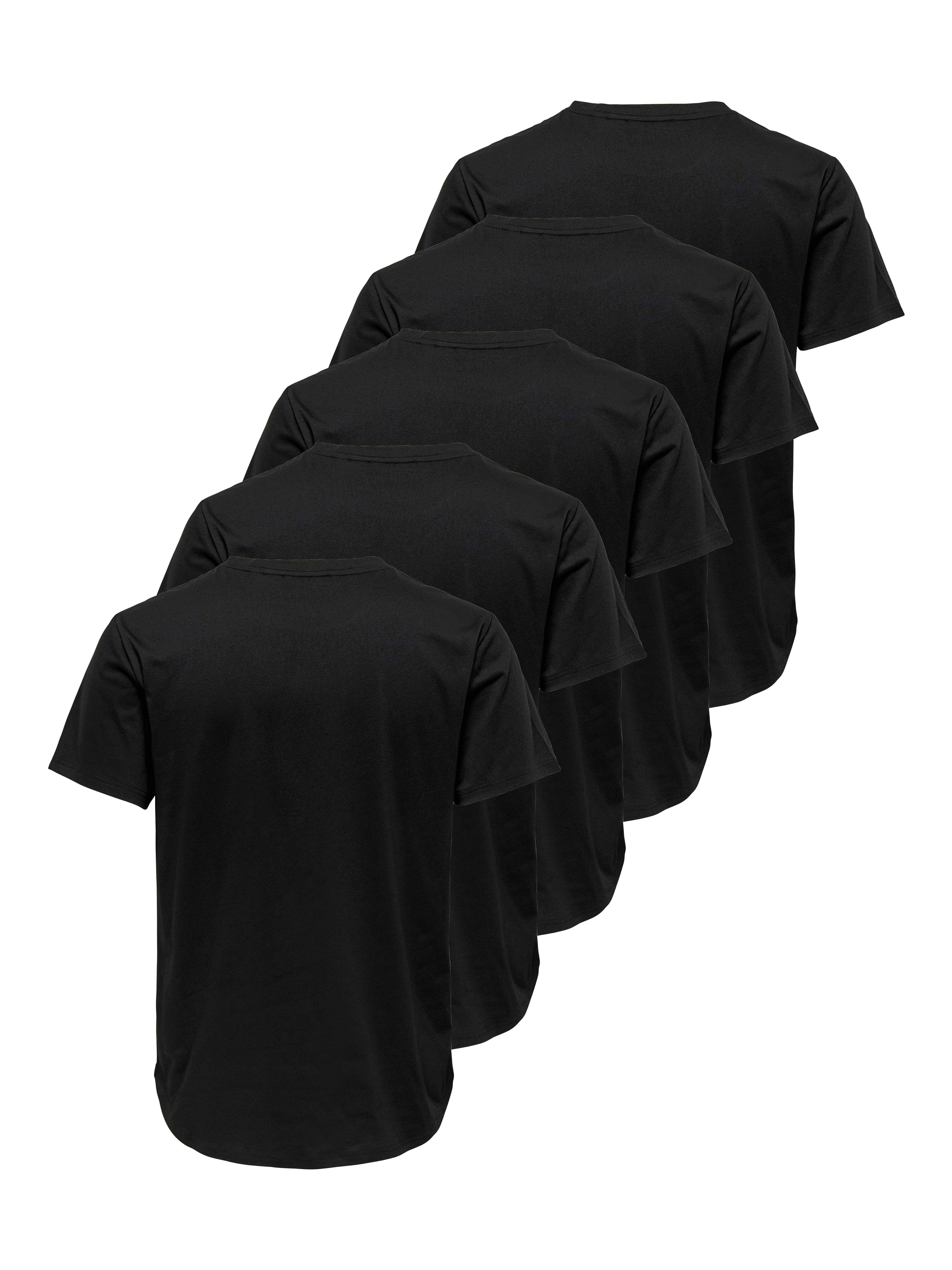 ONLY & SONS Rundhalsshirt ONSJEFF LONGY SS TEE 5-PACK OTL (Packung, 5-tlg) günstig online kaufen