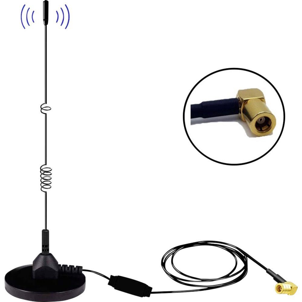 Albrecht Albrecht MAG31 DAB+ Magnetfußantenne mit Verstärker Antennenkabel-Läng Autoradio-Scheibenantenne