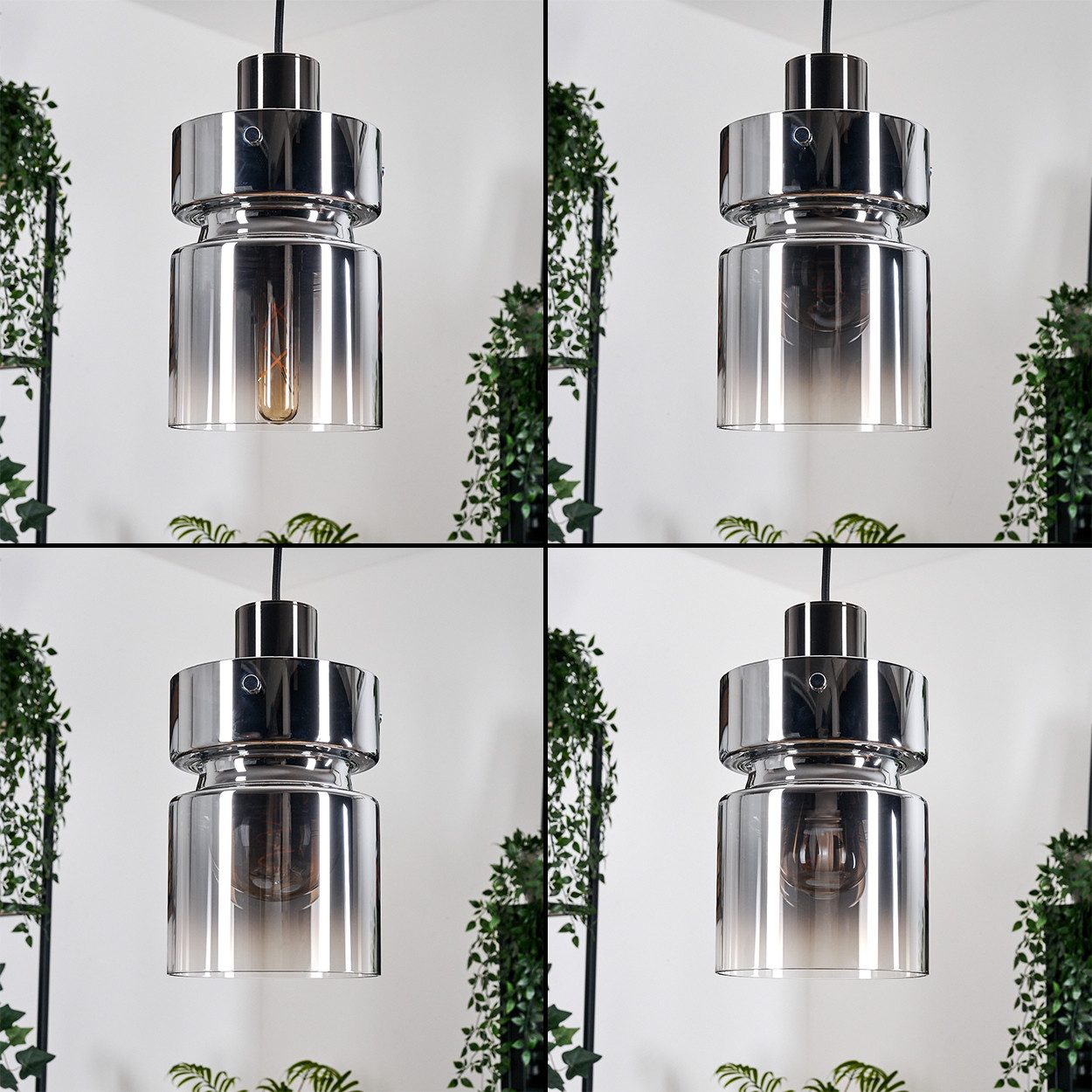 hofstein Hängeleuchte Hängelampe aus Metall/Glas in günstig online kaufen