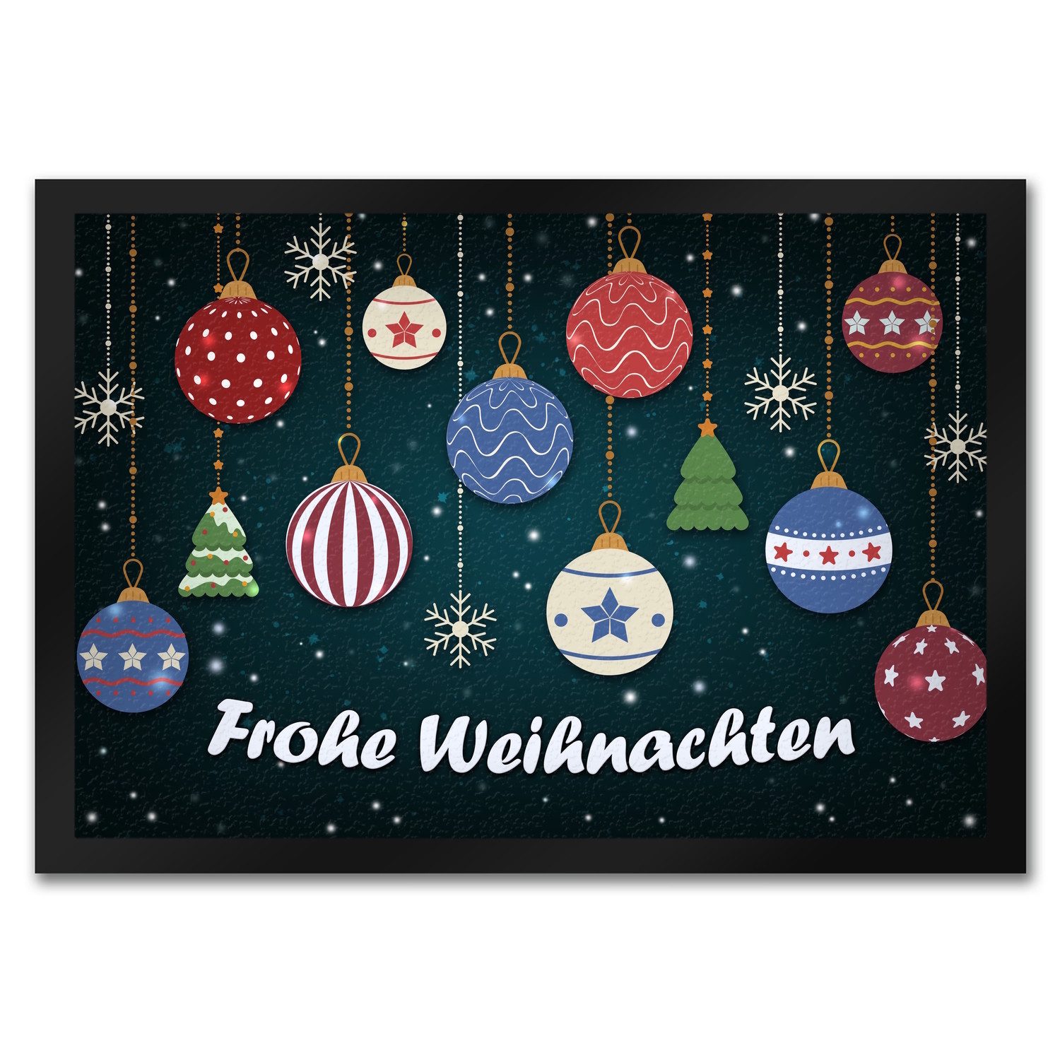 speecheese Fußmatte Frohe Weihnachten Fußmatte mit Christbaumkugeln Motiv K günstig online kaufen