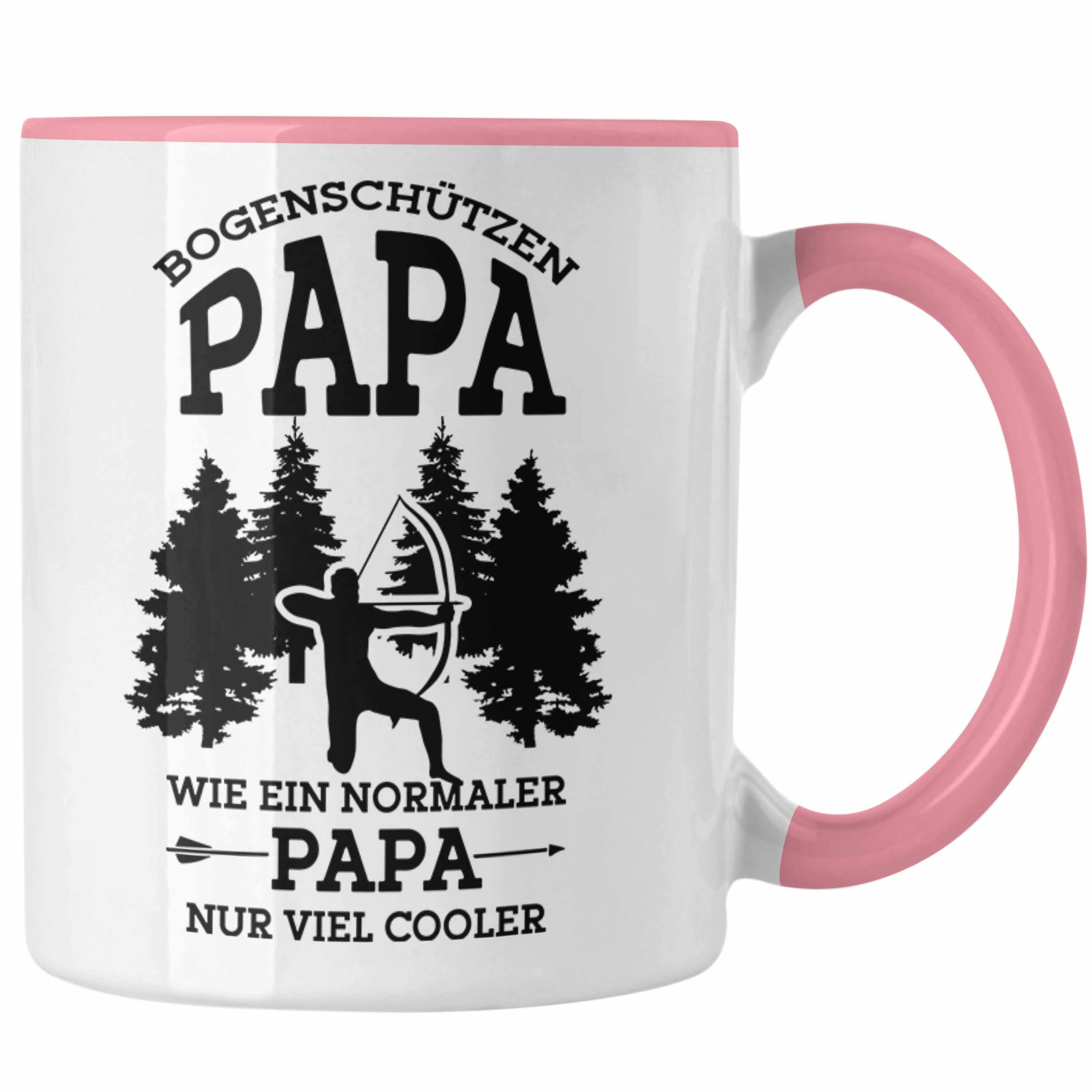 Rosa Bogenschütze Lustige Tasse Papa Tasse Geschenkidee Vatert Trendation Bogenschießen für