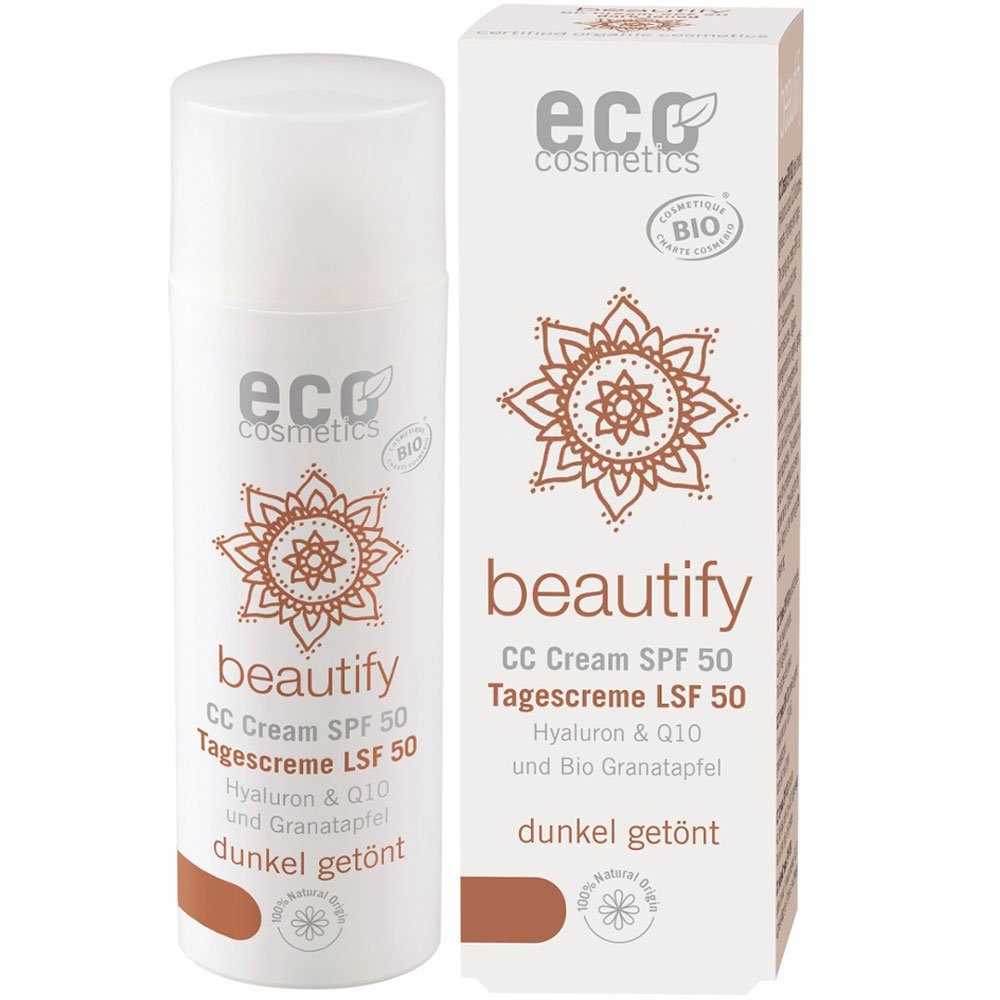 Eco Cosmetics Gesichtspflege CC Creme getönt LSF ECO dunkel, 50 ml