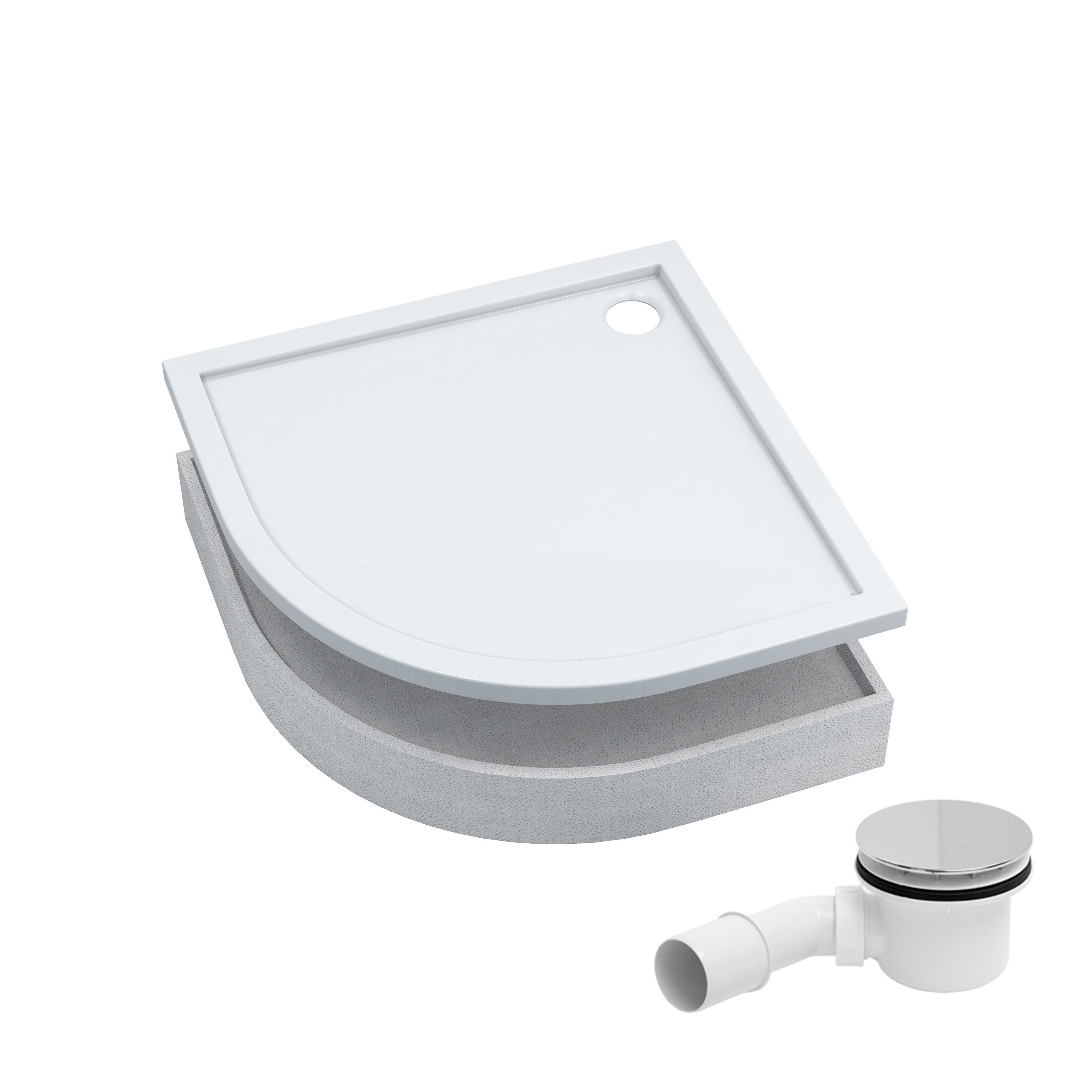 Aquabad® Duschwanne BASIC Smooth White, Viertelkreis, Acryl, 1-St., Duschwa günstig online kaufen