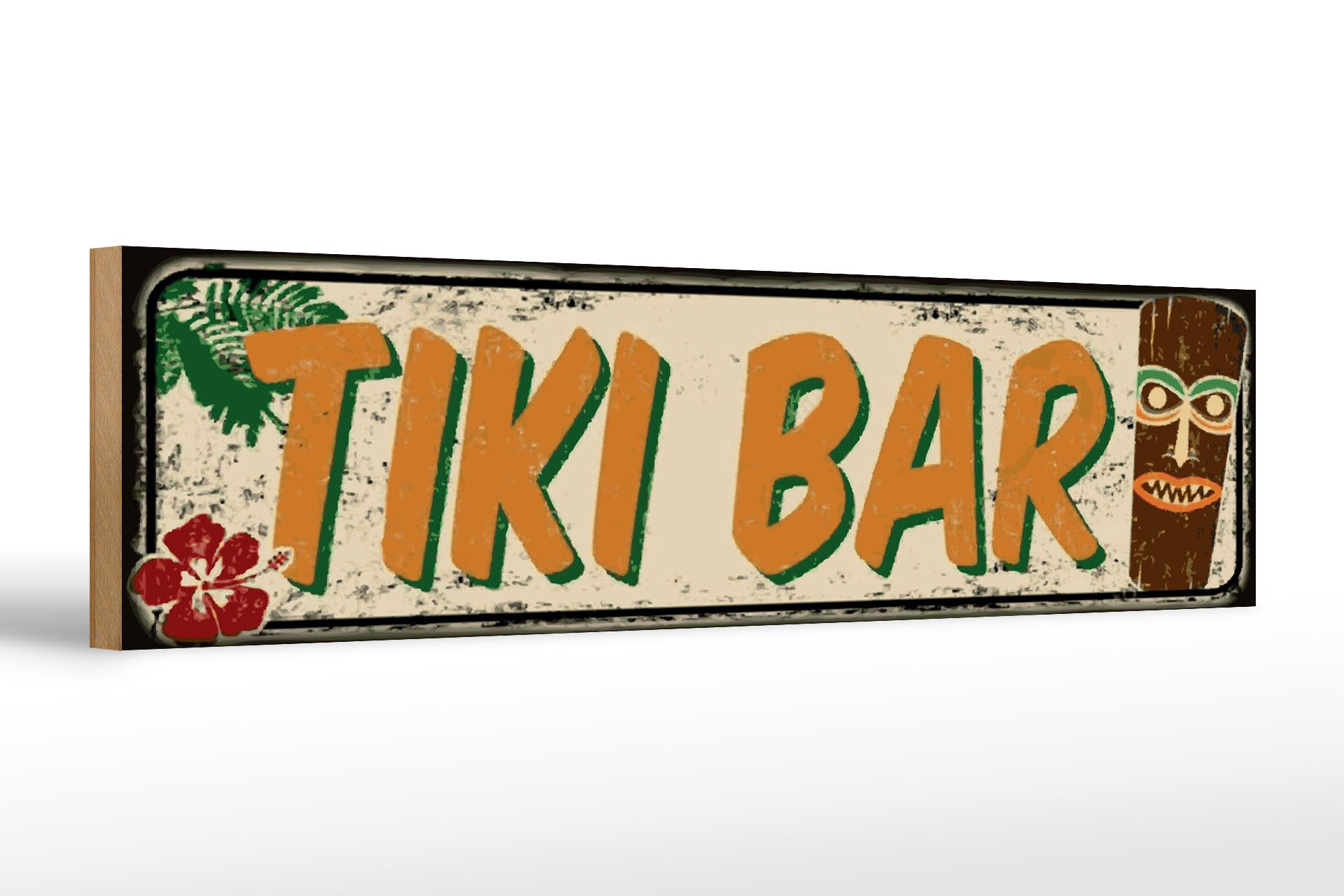Holzbild Hinweis 46x10 cm Tiki Bar