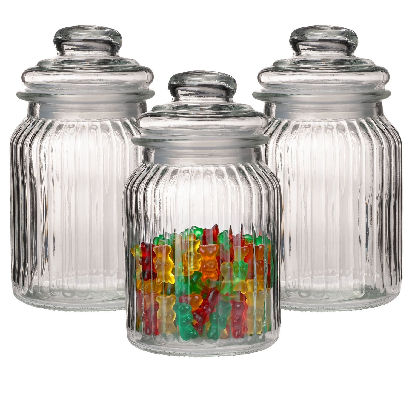 Annastore Vorratsglas Vorratsglas mit Glasdeckel Bonbonglas Bonboniere Vorratsbehälter, Aufbewahrungsgläser, Vorratsglas mit Deckel