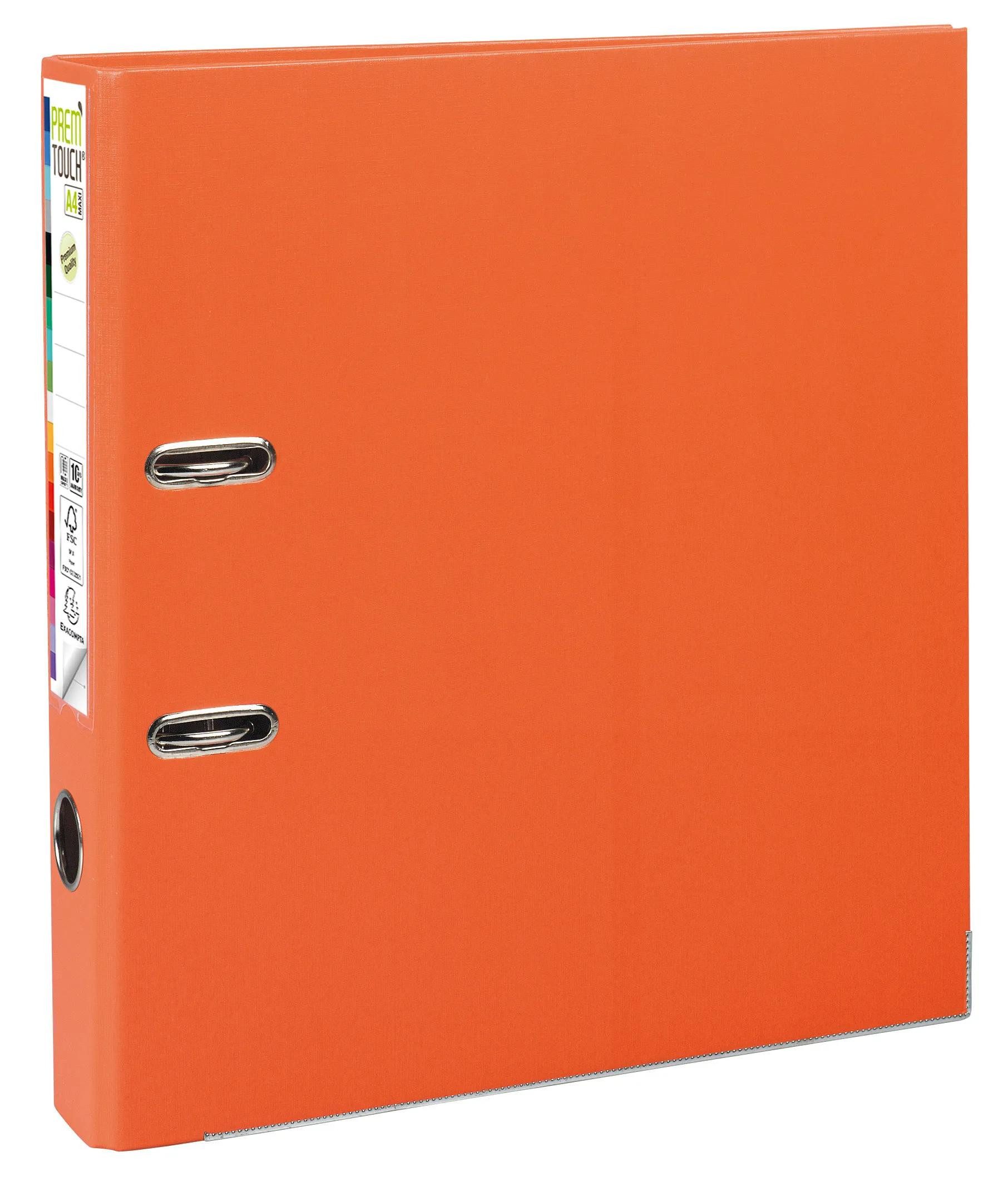 EXACOMPTA Aktenordner 10x Ordner Prem'Touch außen PP Rücken 50mm A4 Maxi Orange 53144E, Ordner PP
