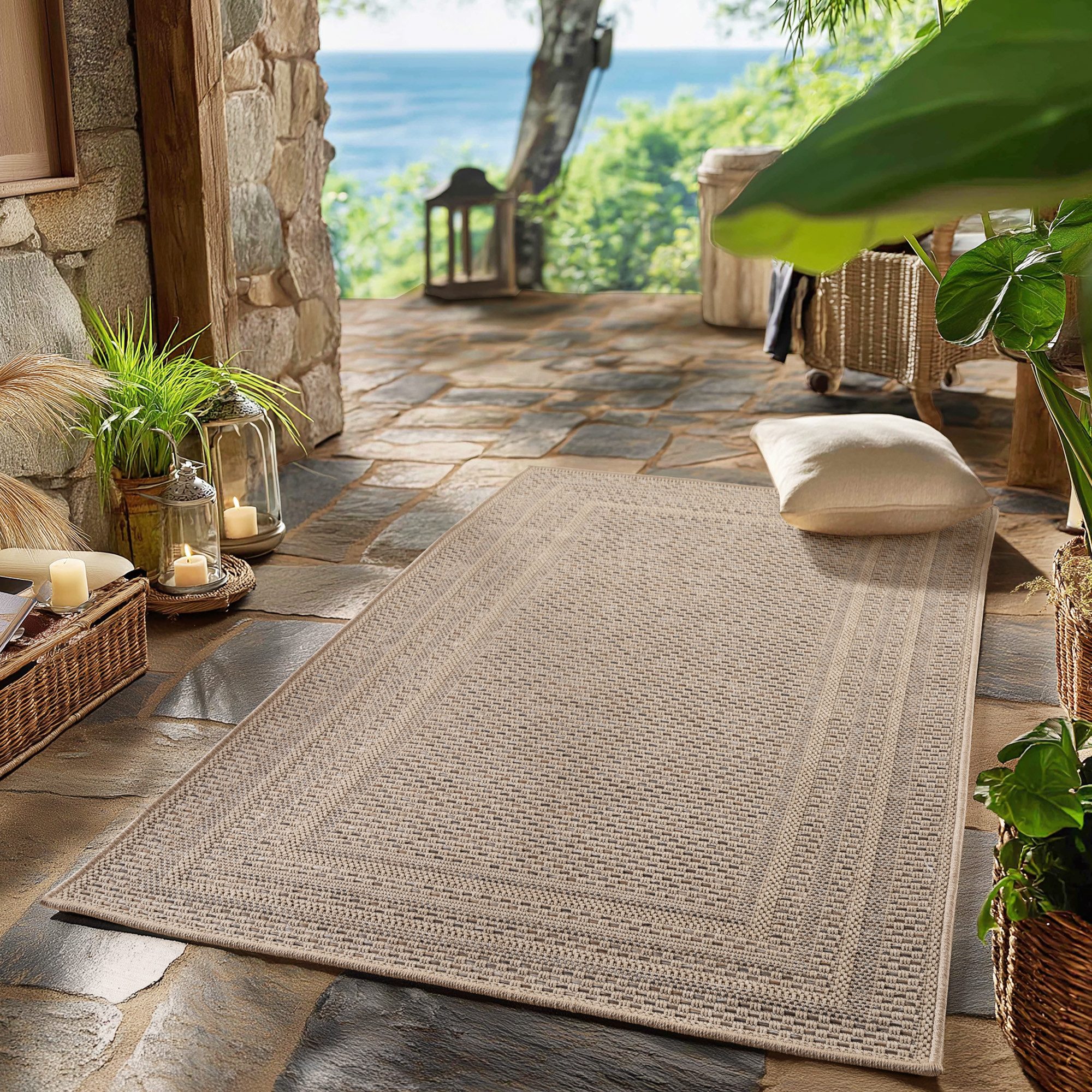SIMPEX24 Outdoorteppich Boho Design, Läufer, Höhe: 5 mm, Outdoor Teppich We günstig online kaufen