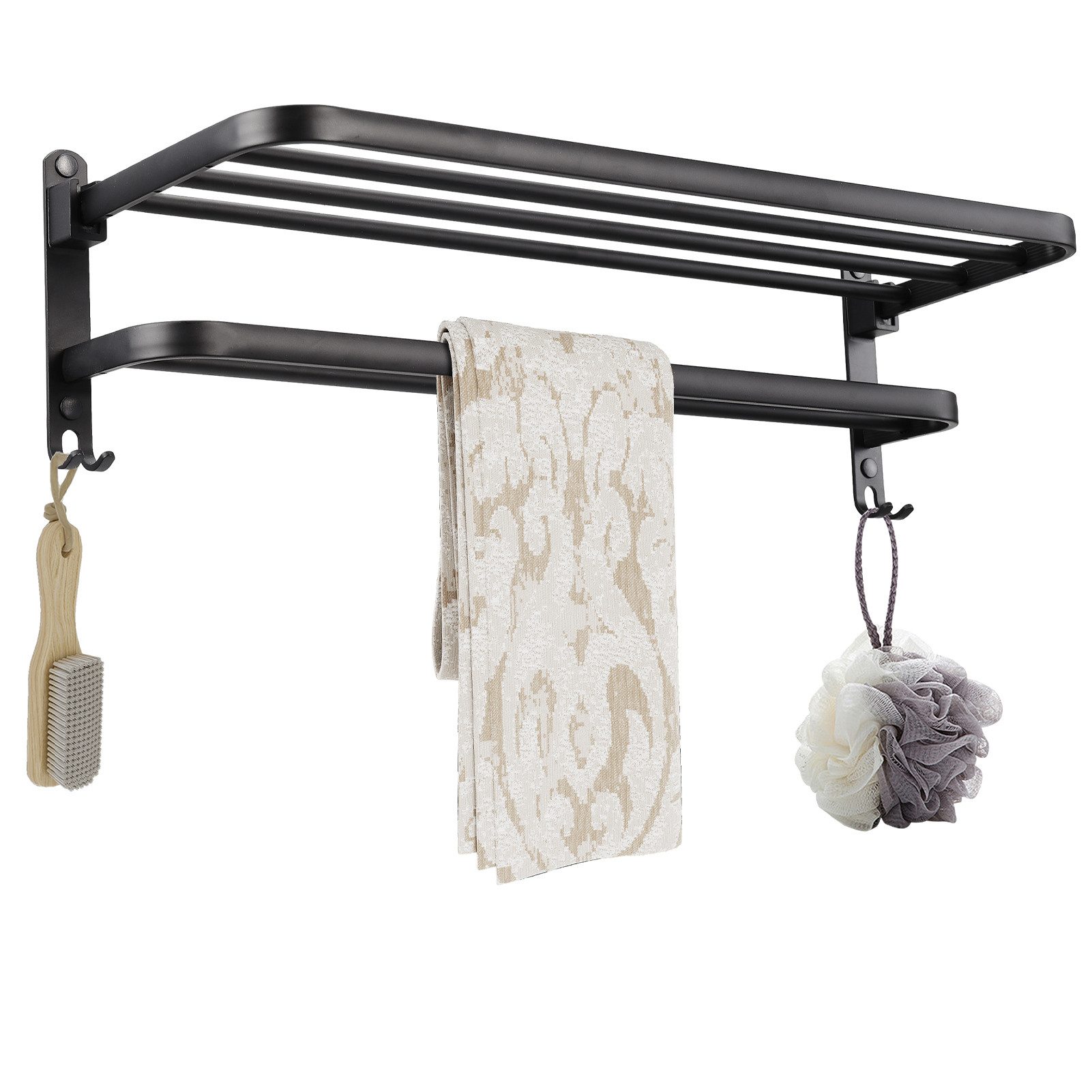 SEEZSSA Handtuchhalter Wandmontierter Handtuchhalter,Wandhandtuchhalter für Bad, Waschraum, Badetuchhalter aus hochwertigem Aluminium