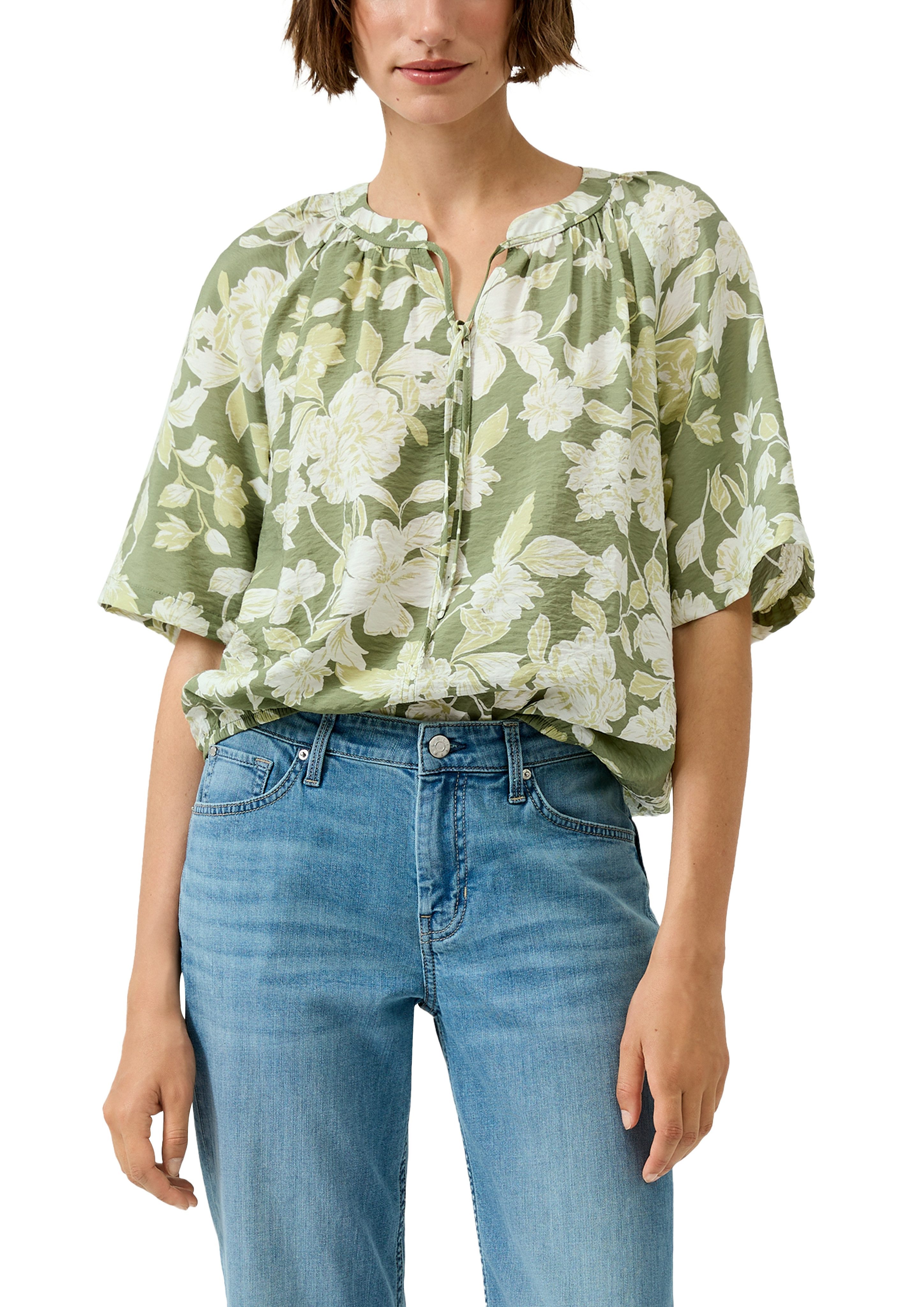 s.Oliver Klassische Bluse mit All-Over Print günstig online kaufen