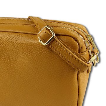 Toscanto Umhängetasche Toscanto Tasche gelb Umhängetasche mittel (Umhängetasche), Damen Umhängetasche Leder, gelb, Größe ca. 22cm